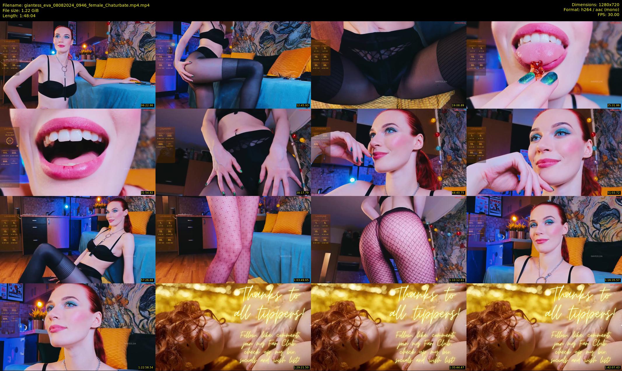 giantess_eva — 109 minute Chaturbate female cam show recording, 720p, Aug 8, 2024