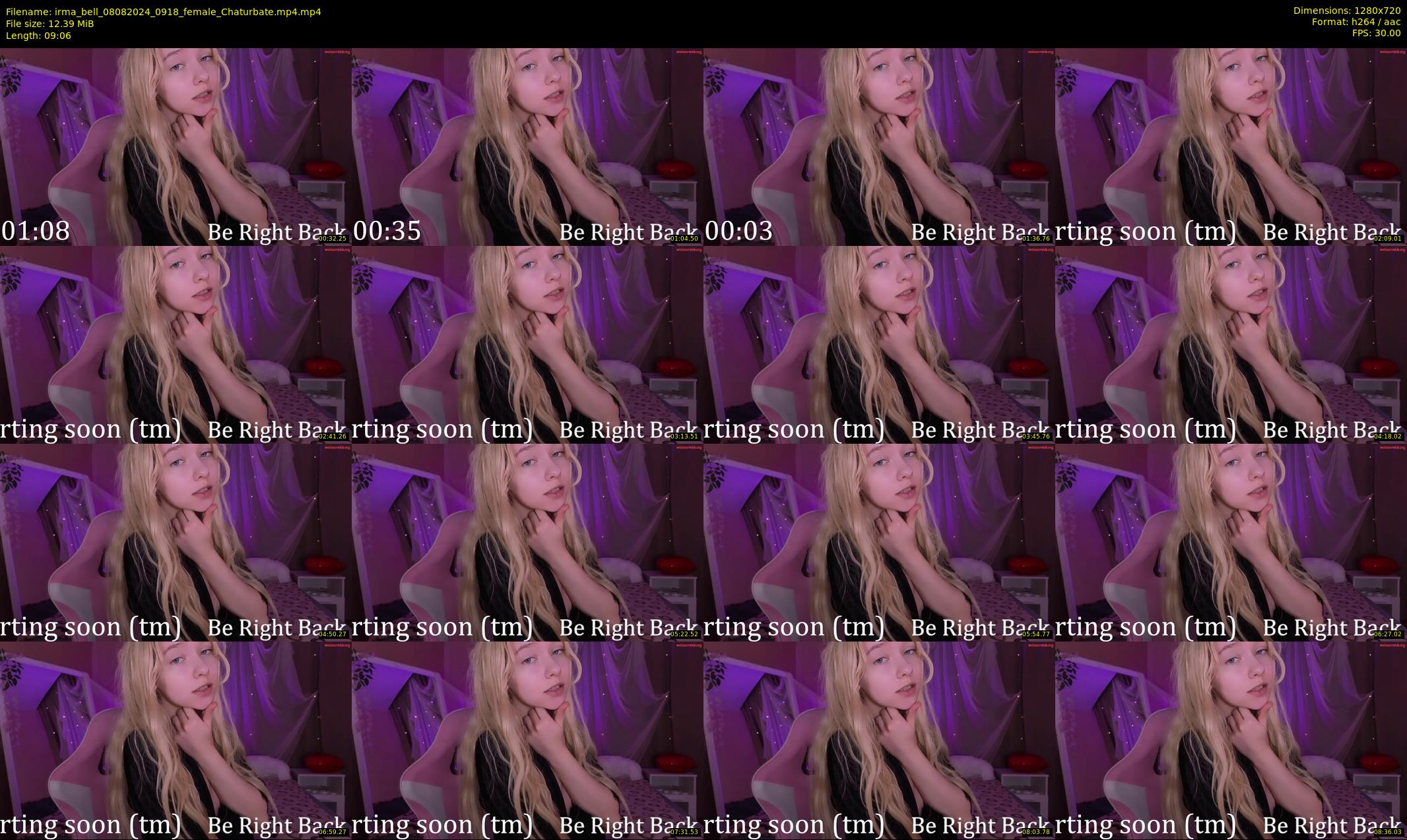 irma_bell — 10 minute Chaturbate female cam show recording, 720p, Aug 8, 2024
