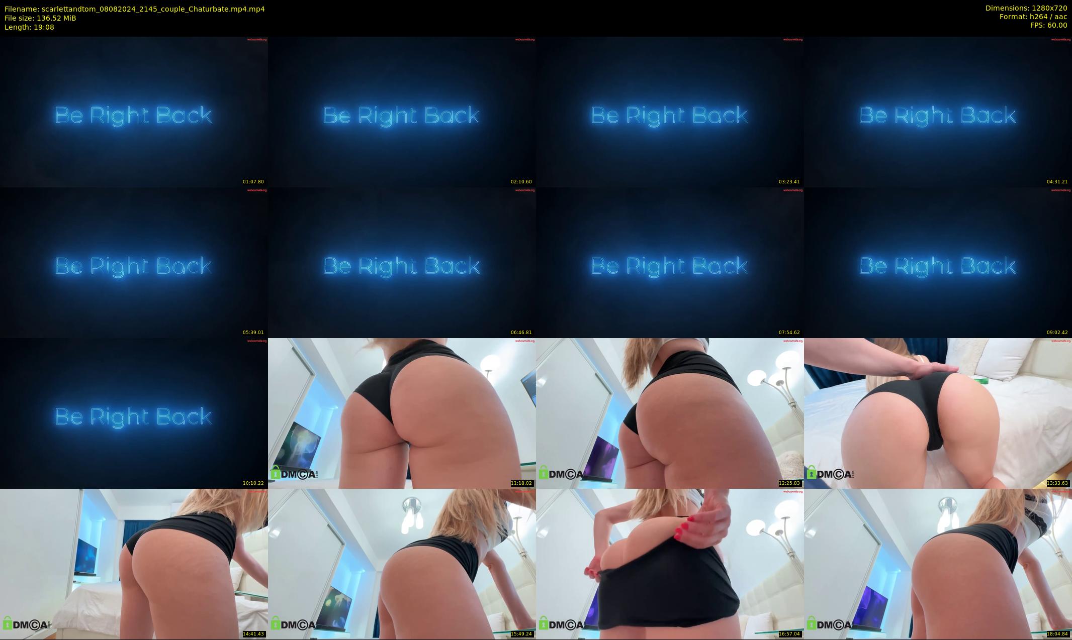 scarlettandtom — 20 minute Chaturbate couple cam show recording, 720p, Aug 8, 2024