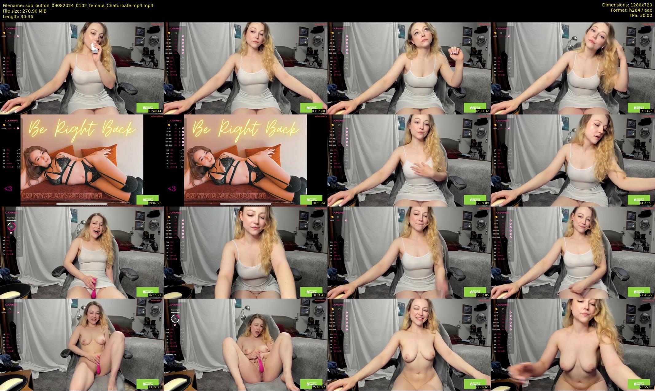 sub_button — 31 minute Chaturbate female cam show recording, 720p, Aug 9, 2024