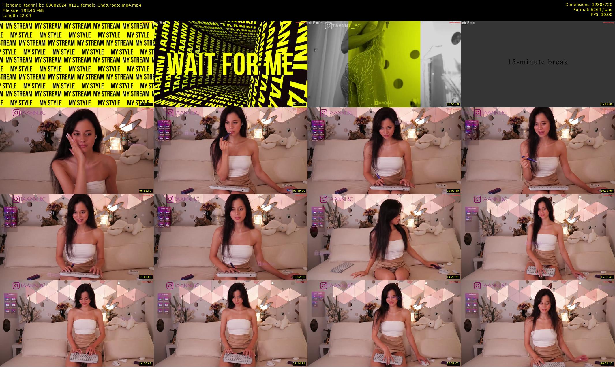 taanni_bc — 23 minute Chaturbate female cam show recording, 720p, Aug 9, 2024