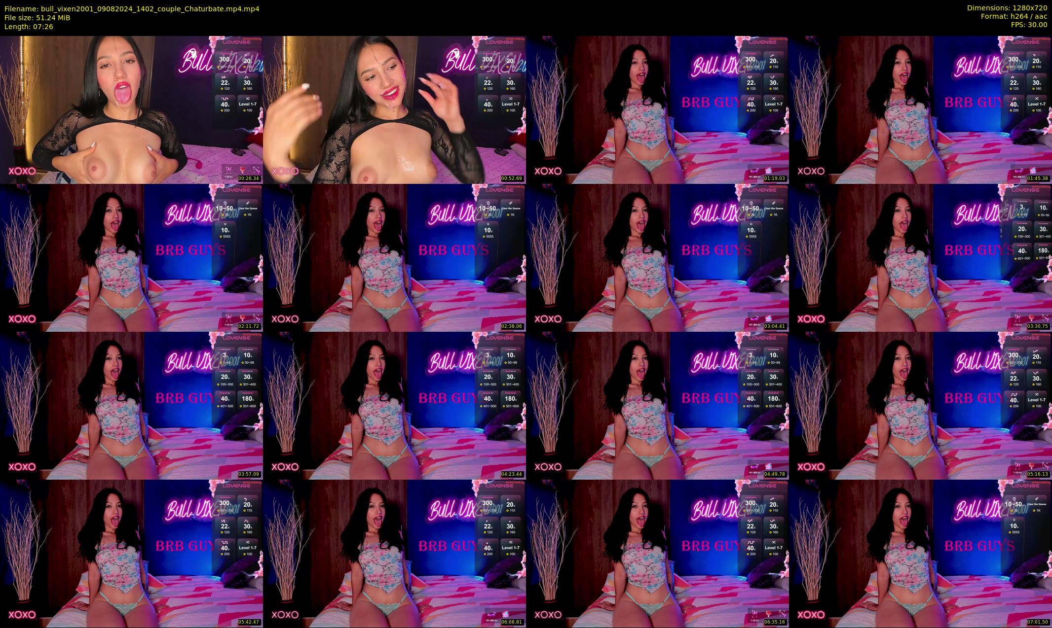 bull_vixen2001 — 8 minute Chaturbate couple cam show recording, 720p, Aug 9, 2024