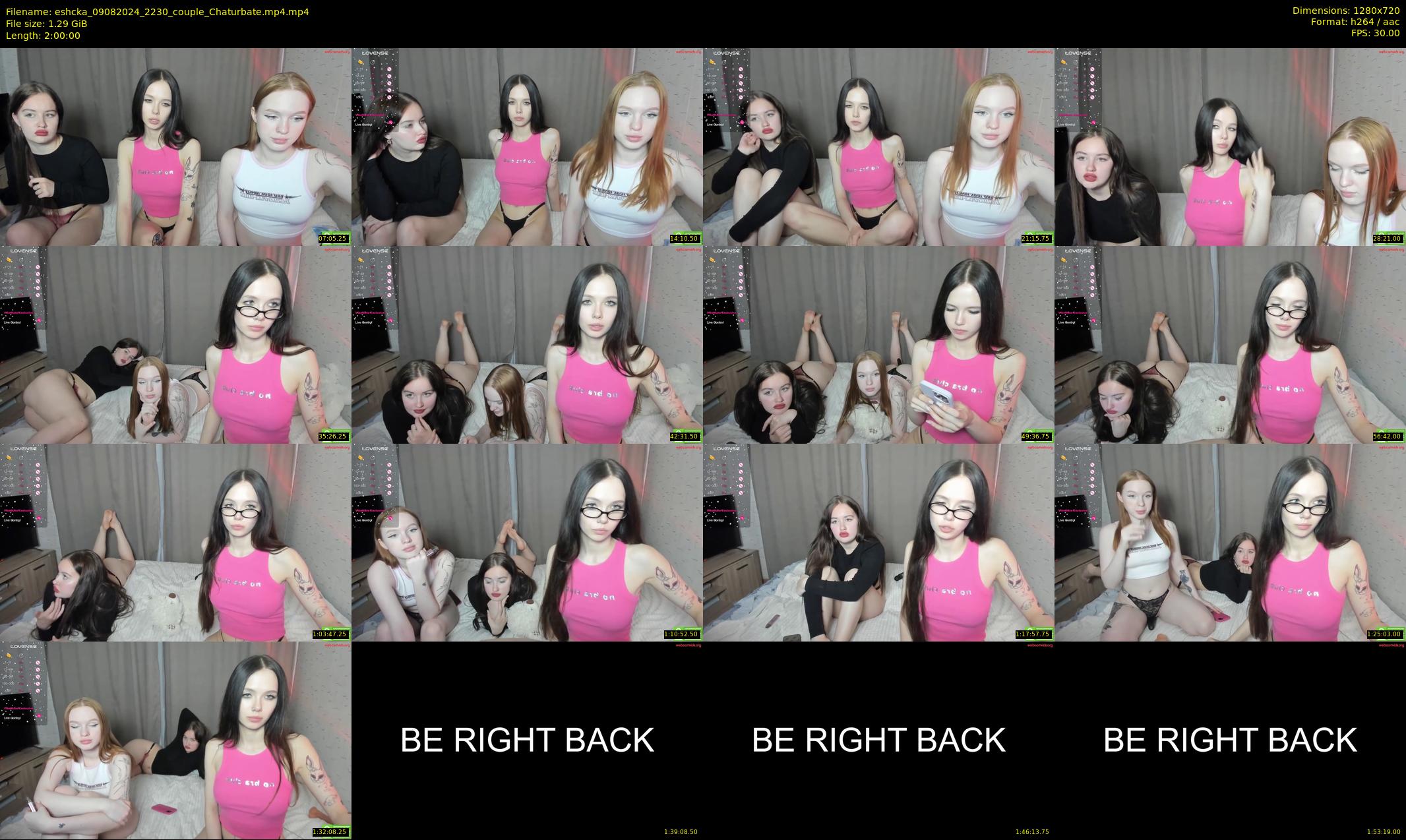 eshcka — 120 minute Chaturbate couple cam show recording, 720p, Aug 9, 2024