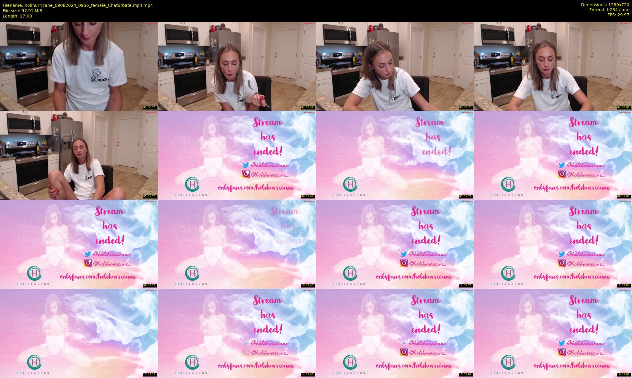 holihurricane — 17 minute Chaturbate female cam show recording, 720p, Aug 9, 2024