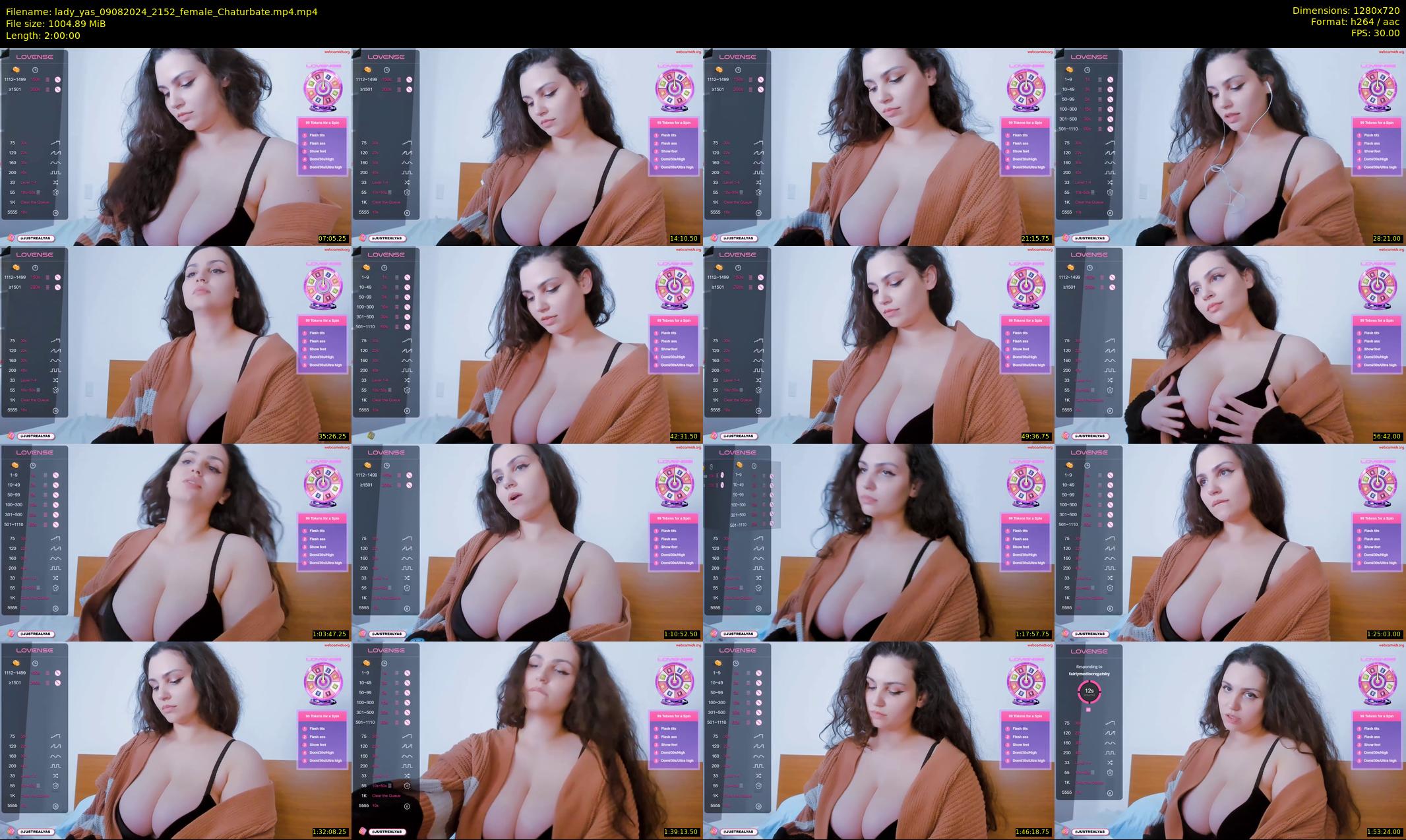 lady_yas — 120 minute Chaturbate female cam show recording, 720p, Aug 9, 2024