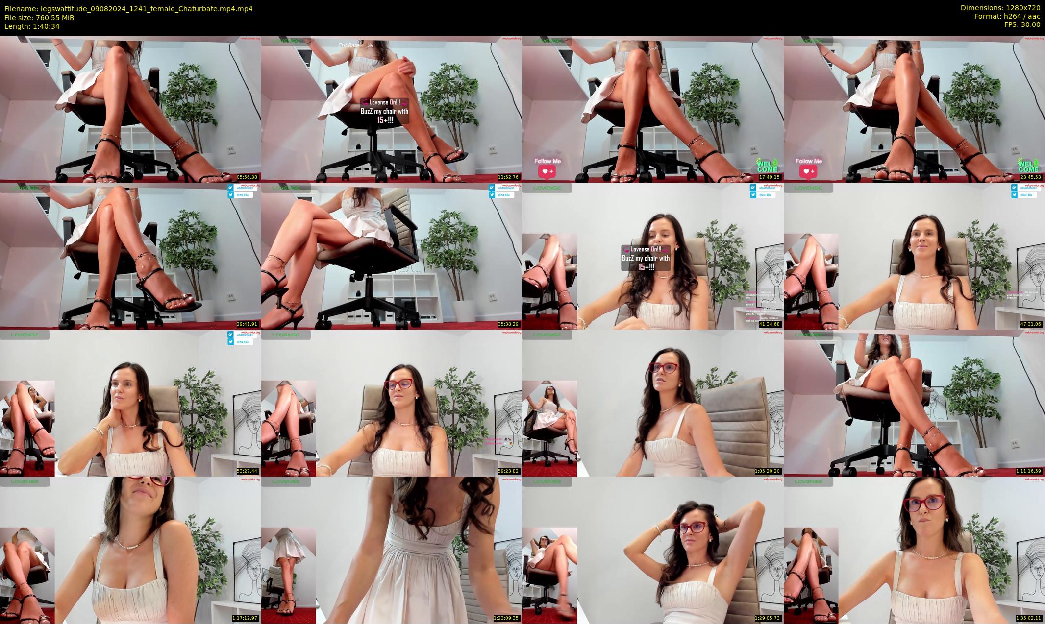 legswattitude — 101 minute Chaturbate female cam show recording, 720p, Aug 9, 2024