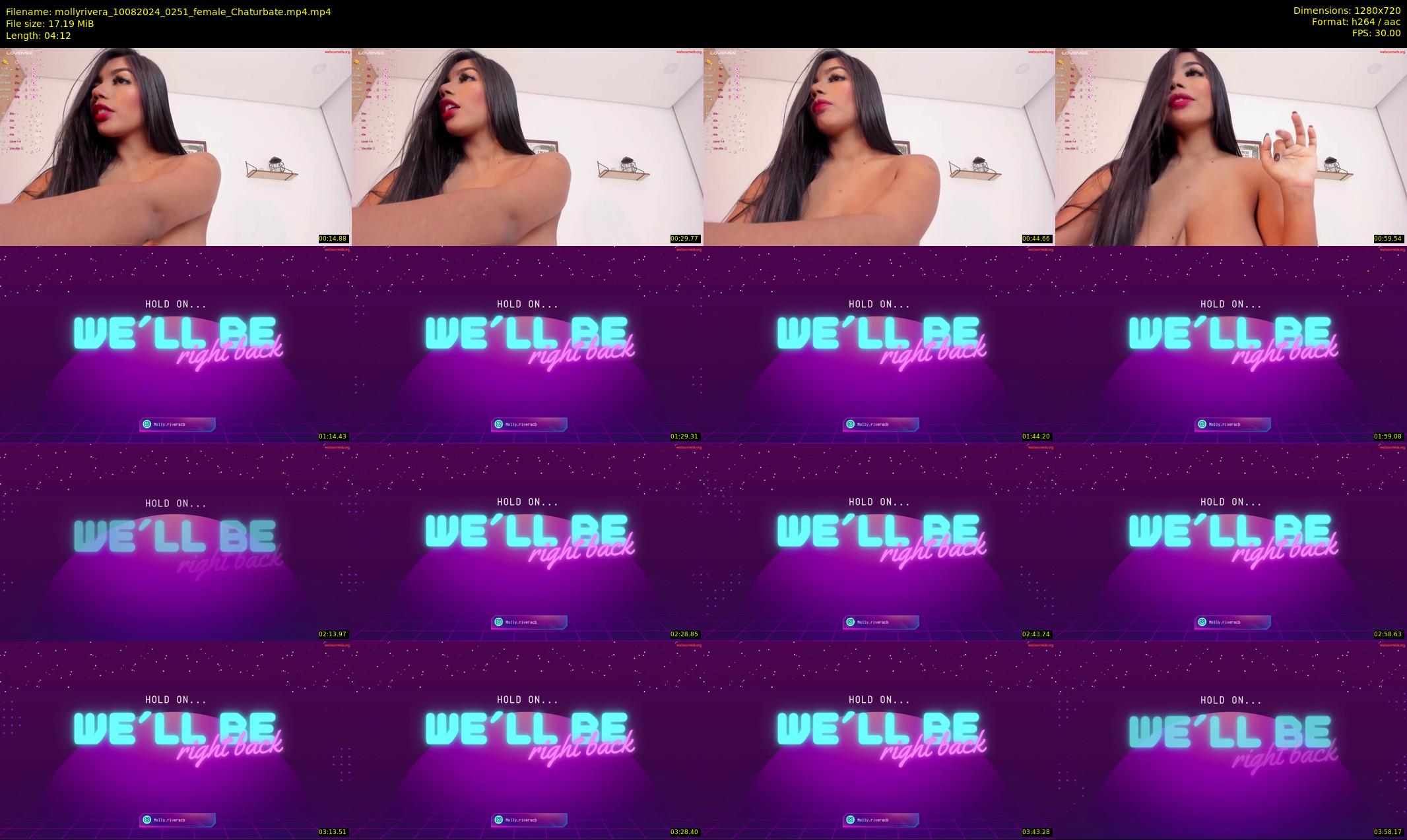 mollyrivera — 5 minute Chaturbate female cam show recording, 720p, Aug 10, 2024