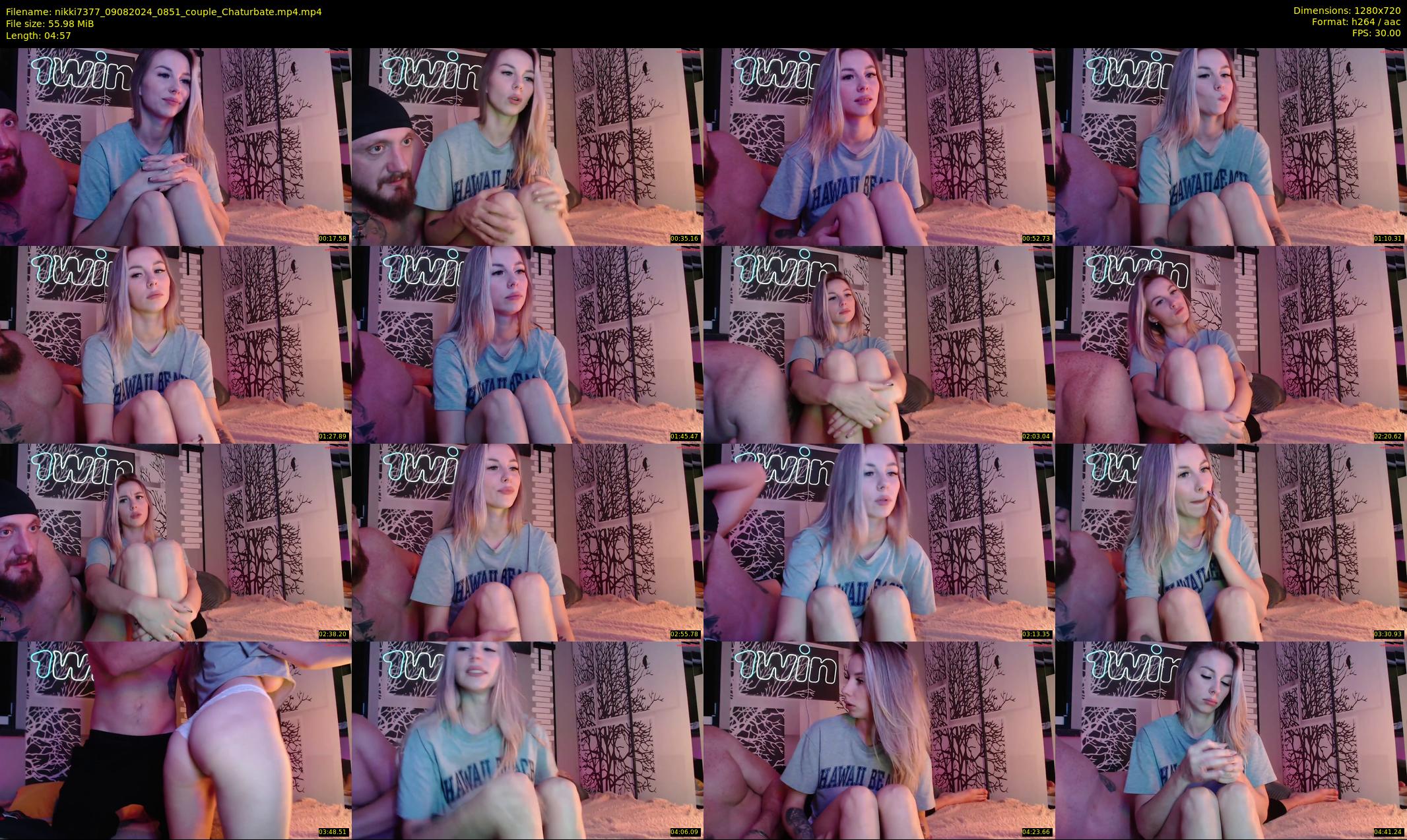 nikki7377 — 5 minute Chaturbate couple cam show recording, 720p, Aug 9, 2024