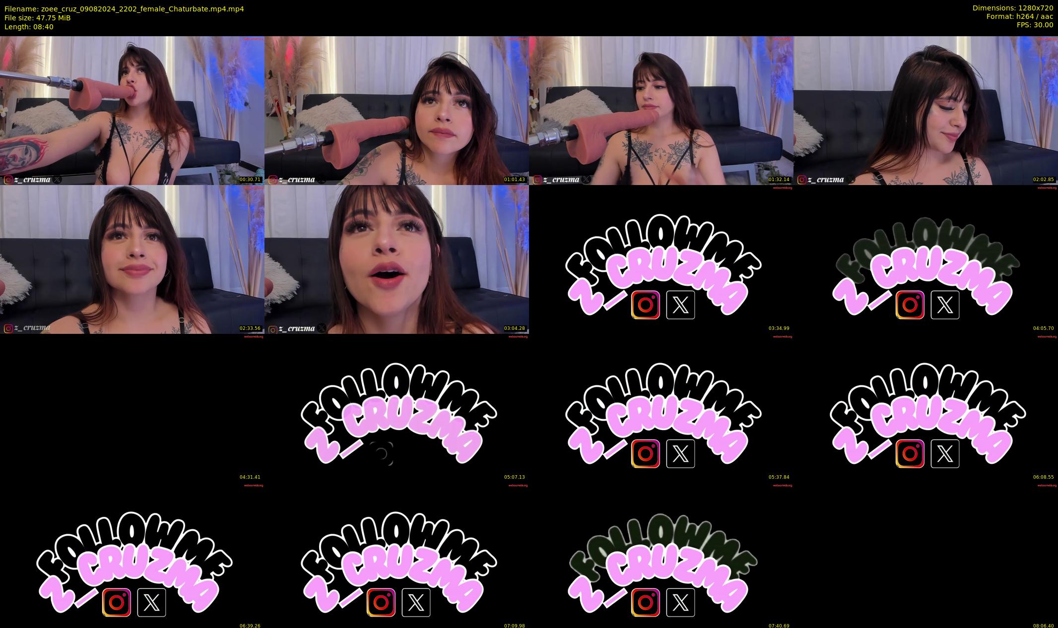 zoee_cruz — 9 minute Chaturbate female cam show recording, 720p, Aug 9, 2024