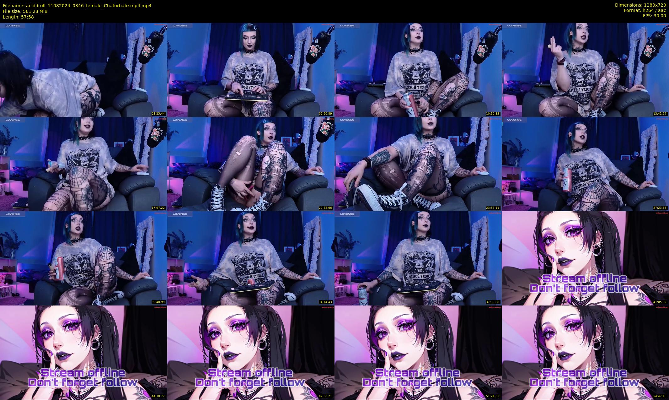 aciddroll — 58 minute Chaturbate female cam show recording, 720p, Aug 11, 2024