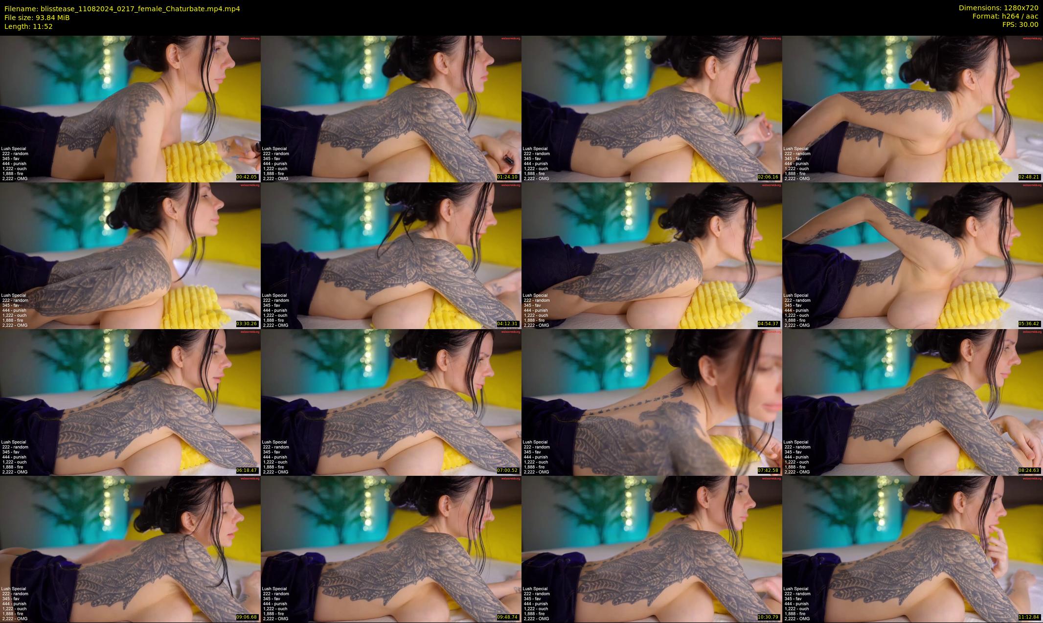 blisstease — 12 minute Chaturbate female cam show recording, 720p, Aug 11, 2024