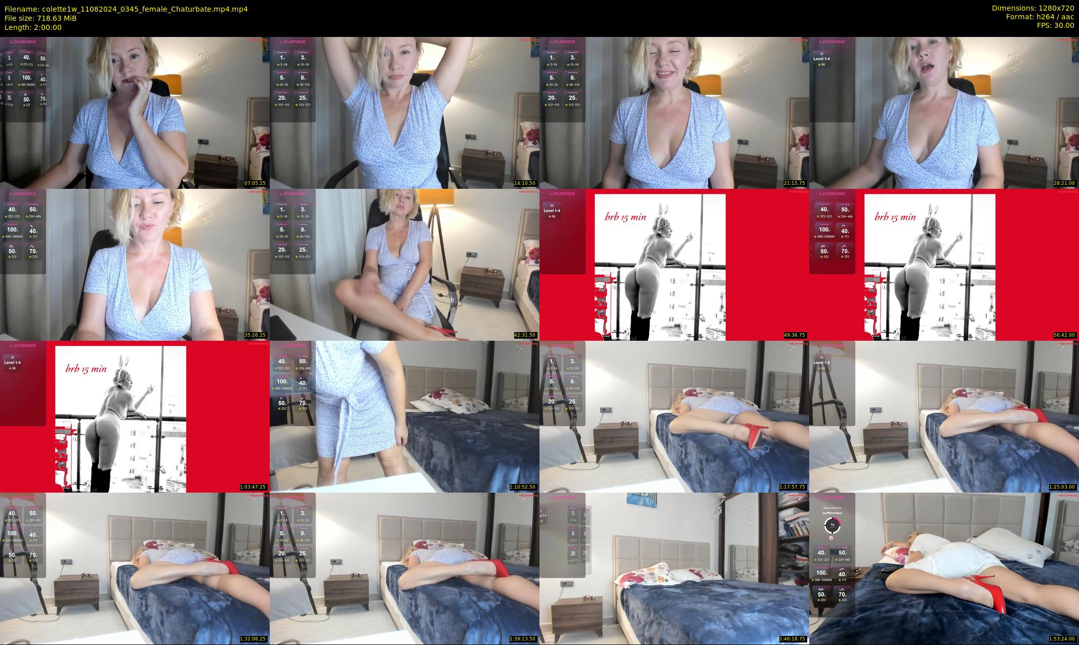 colette1w — 120 minute Chaturbate female cam show recording, 720p, Aug 11, 2024