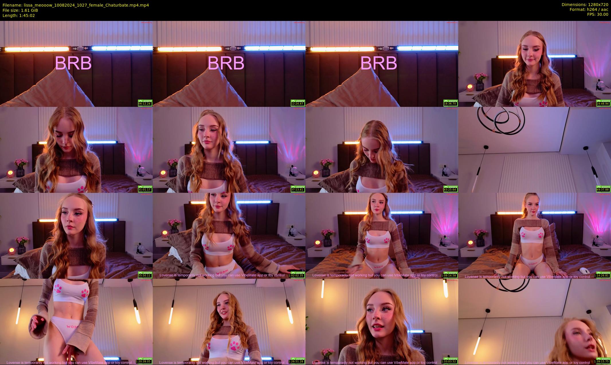 lissa_meooow — 106 minute Chaturbate female cam show recording, 720p, Aug 10, 2024