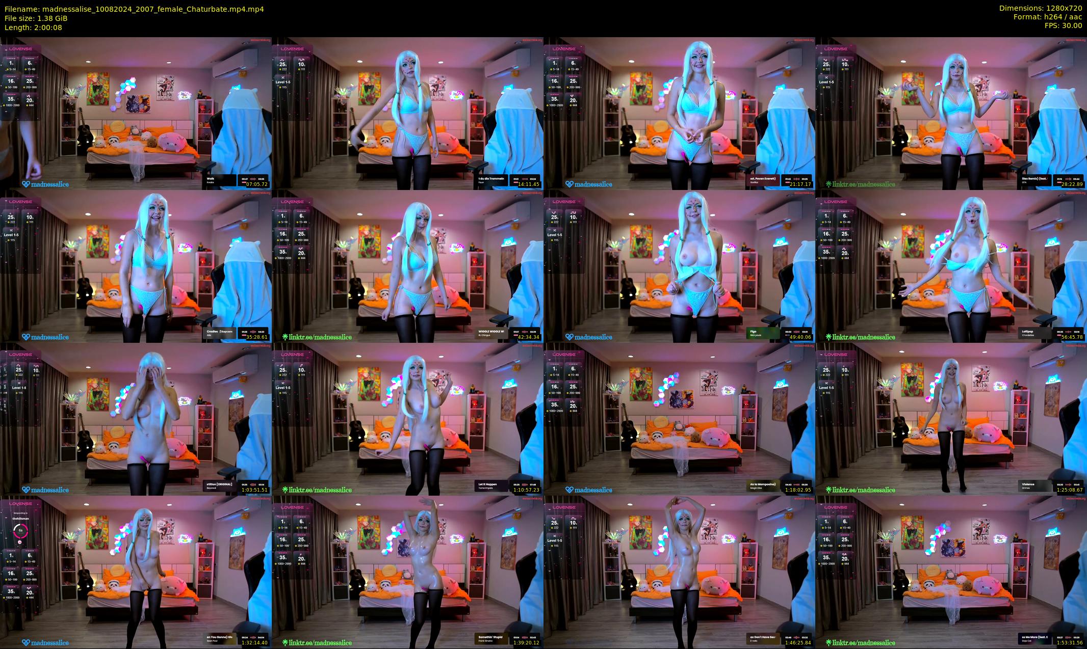madnessalise — 121 minute Chaturbate female cam show recording, 720p, Aug 10, 2024