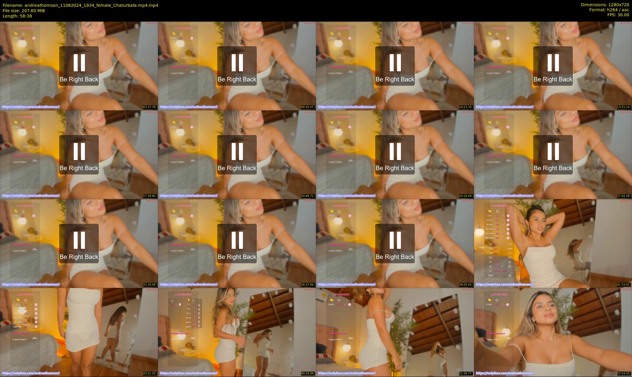 andreathomson — 59 minute Chaturbate female cam show recording, 720p, Aug 11, 2024