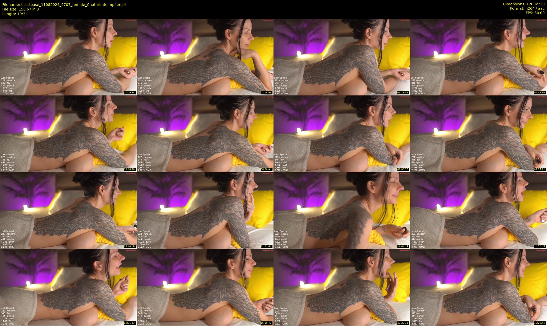 blisstease — 20 minute Chaturbate female cam show recording, 720p, Aug 11, 2024