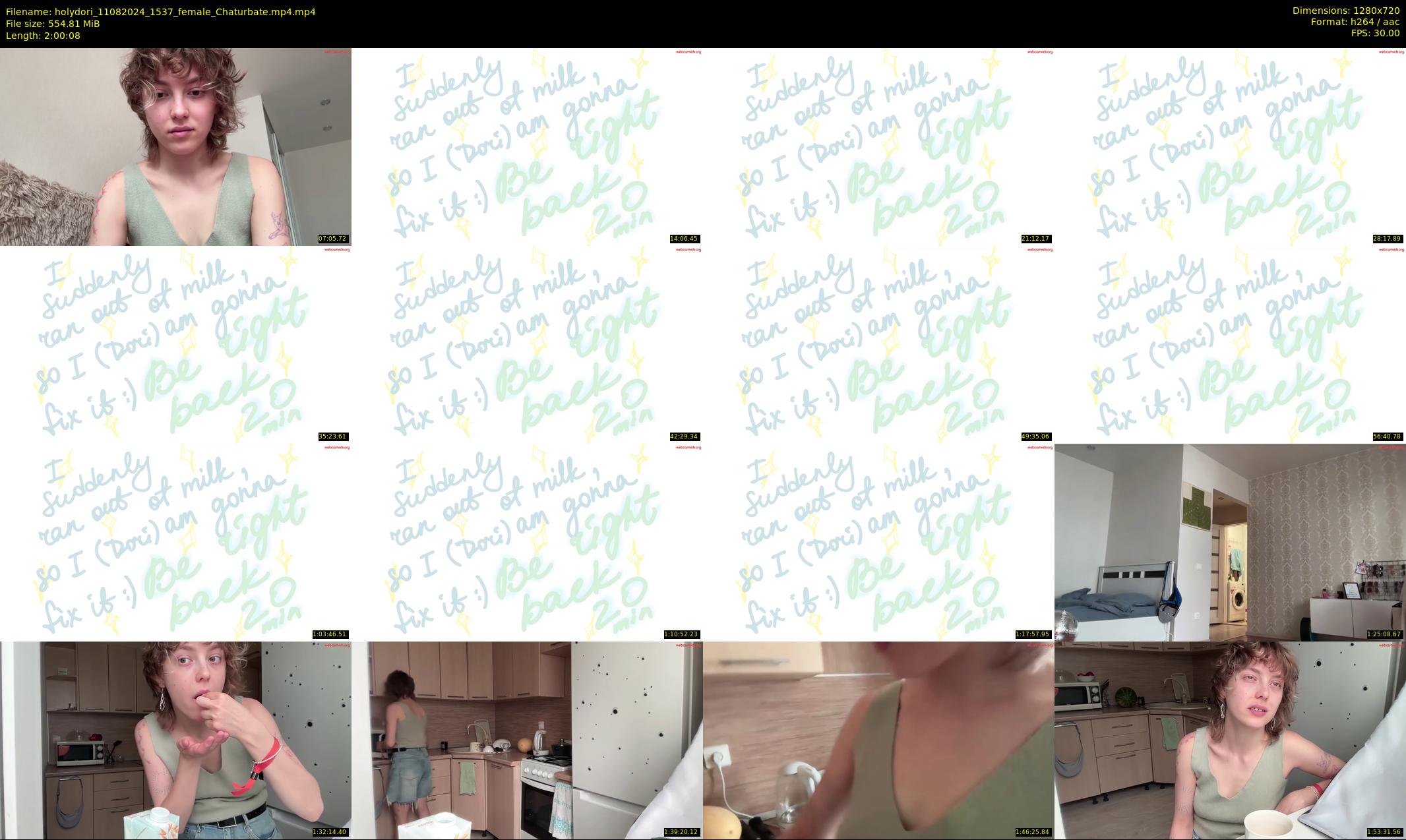 holydori — 121 minute Chaturbate female cam show recording, 720p, Aug 11, 2024