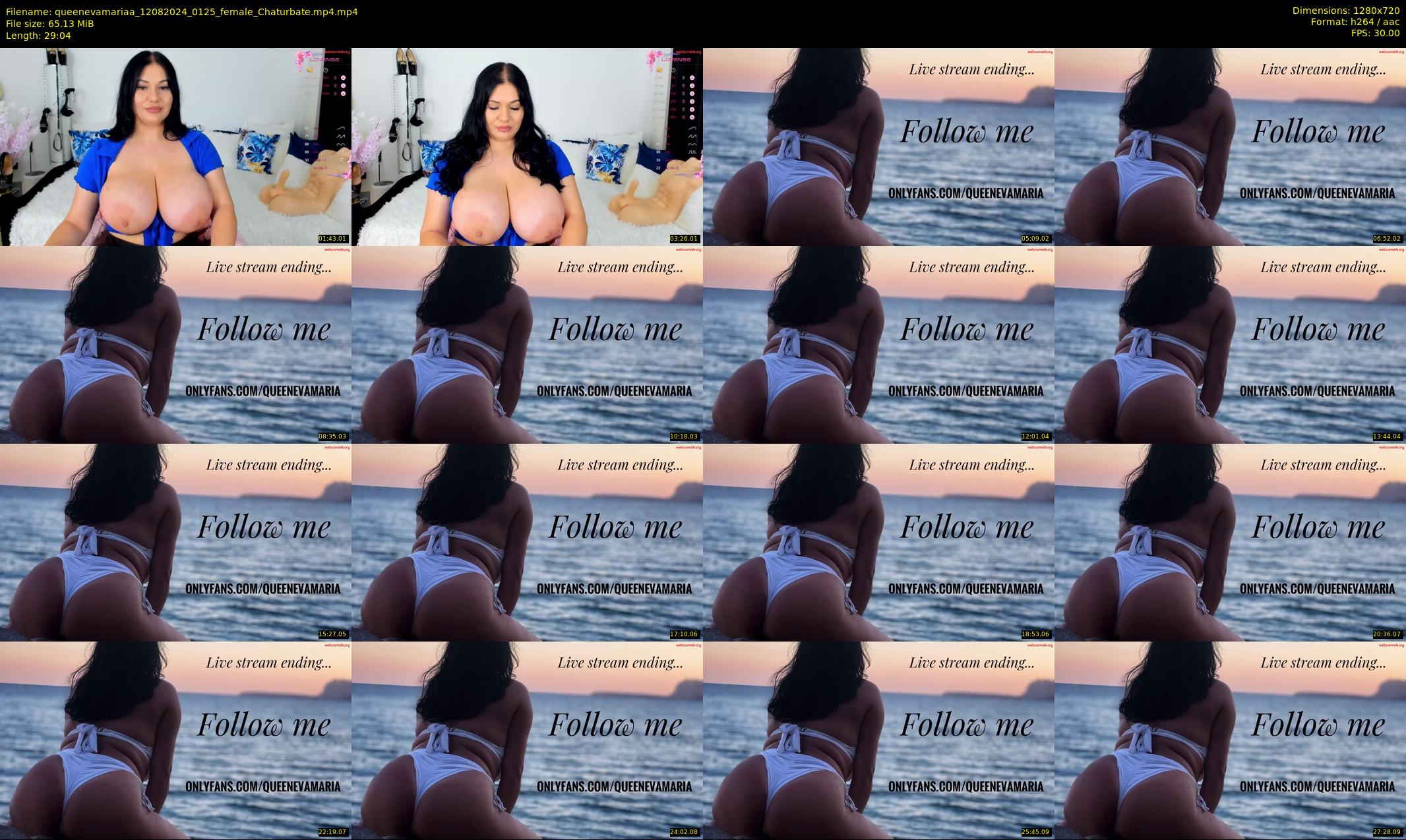 queenevamariaa — 30 minute Chaturbate female cam show recording, 720p, Aug 12, 2024