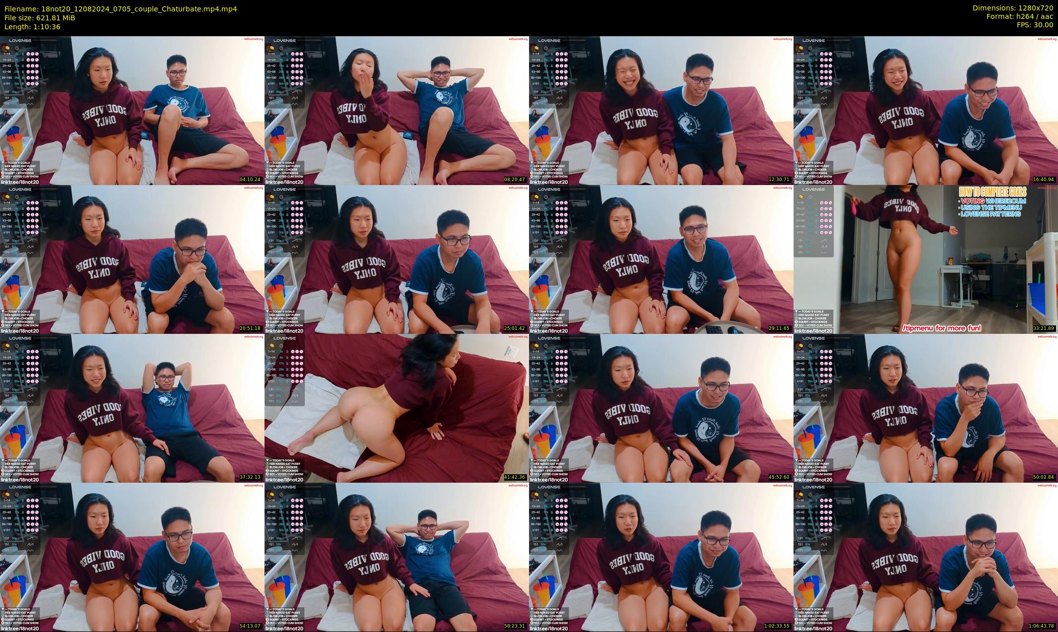 18not20 — 71 minute Chaturbate couple cam show recording, 720p, Aug 12, 2024