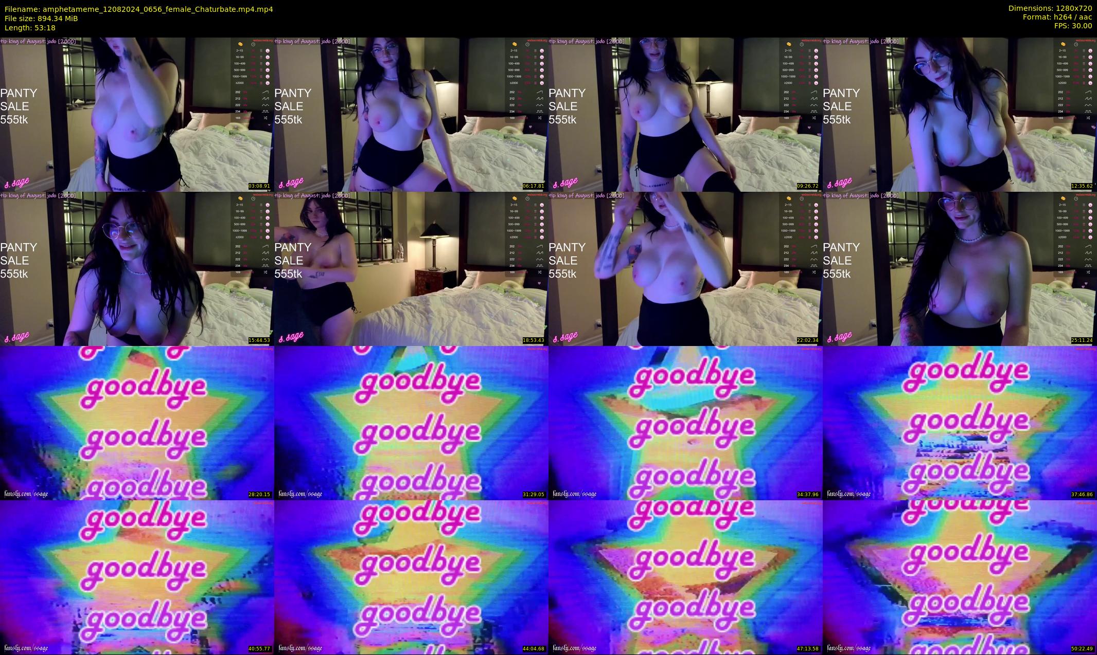 amphetameme — 54 minute Chaturbate female cam show recording, 720p, Aug 12, 2024