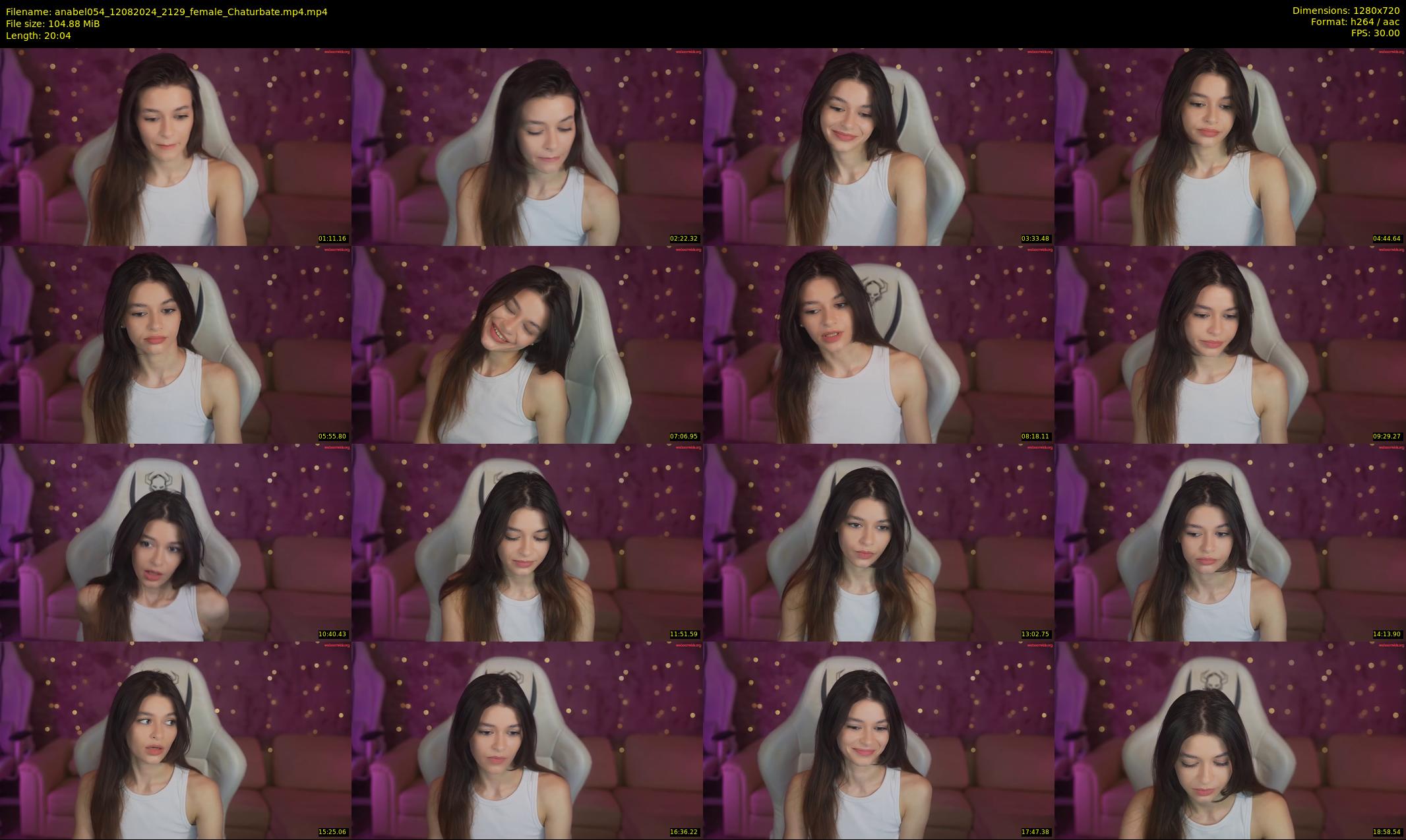 anabel054 — 21 minute Chaturbate female cam show recording, 720p, Aug 12, 2024