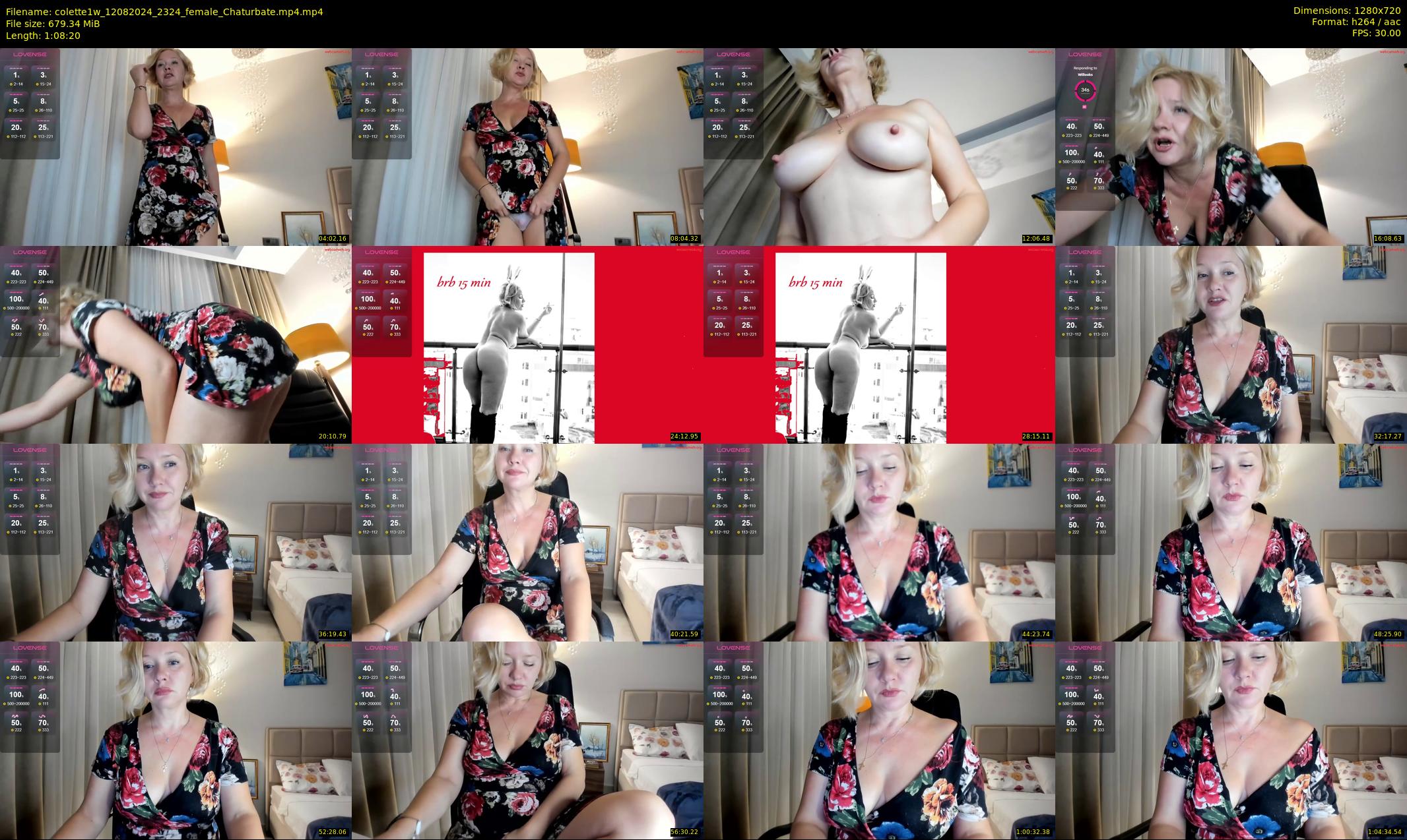 colette1w — 69 minute Chaturbate female cam show recording, 720p, Aug 12, 2024