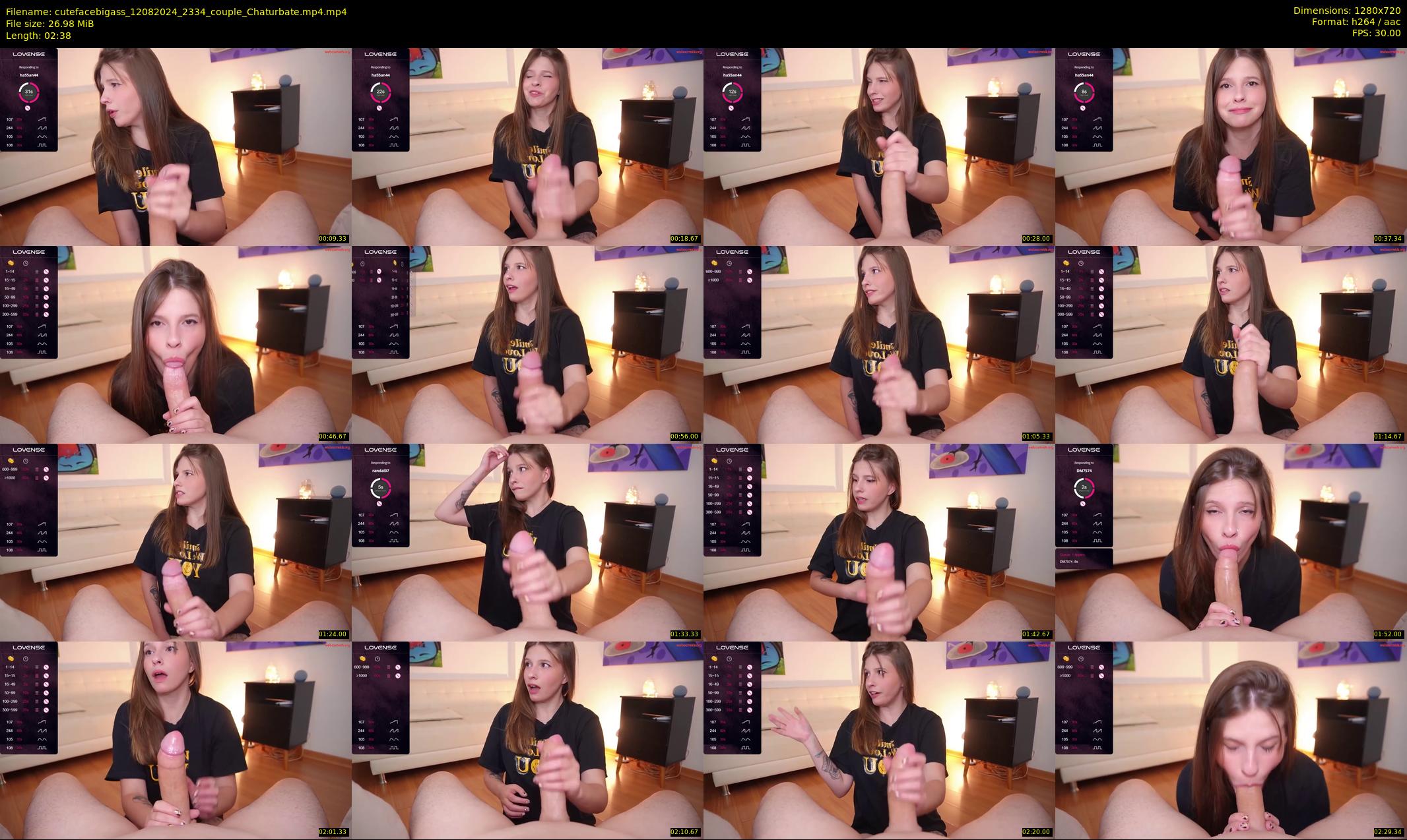 cutefacebigass — 3 minute Chaturbate couple cam show recording, 720p, Aug 12, 2024