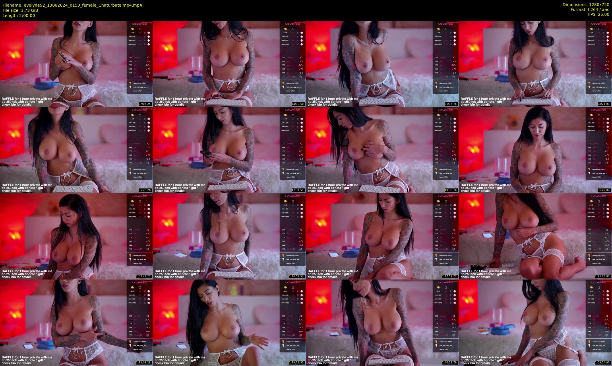 evelyne92 — 120 minute Chaturbate female cam show recording, 720p, Aug 13, 2024