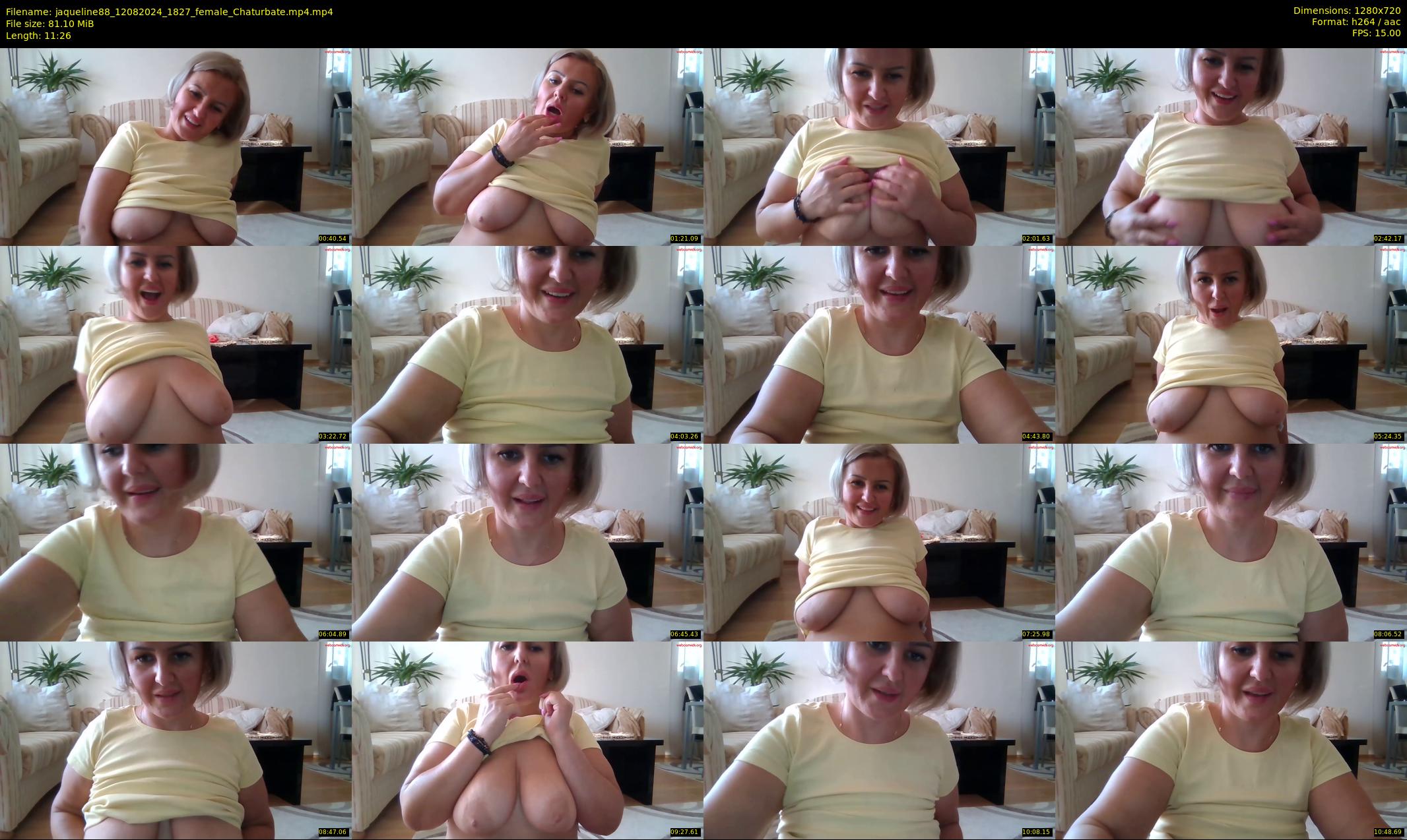 jaqueline88 — 12 minute Chaturbate female cam show recording, 720p, Aug 12, 2024