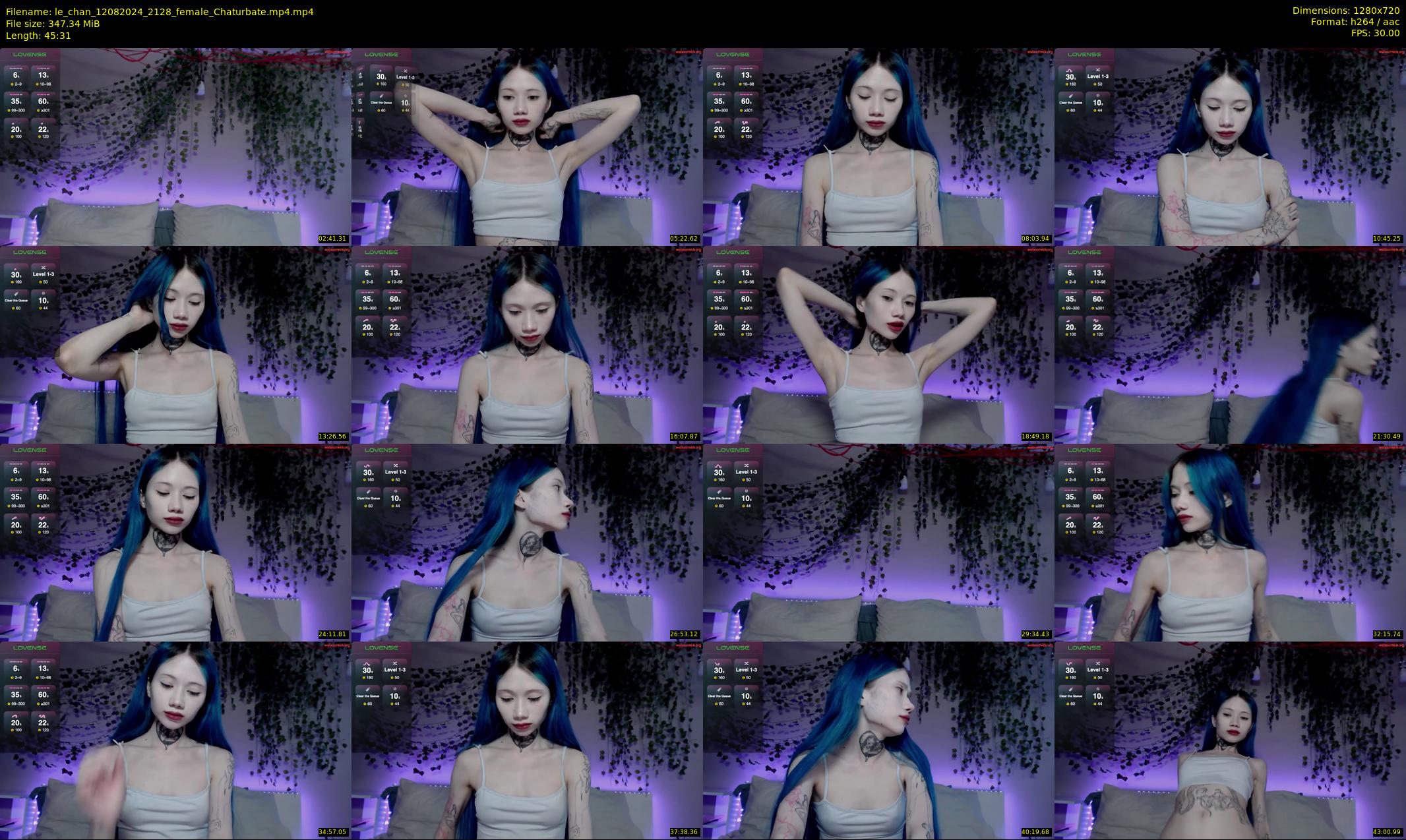 le_chan — 46 minute Chaturbate female cam show recording, 720p, Aug 12, 2024