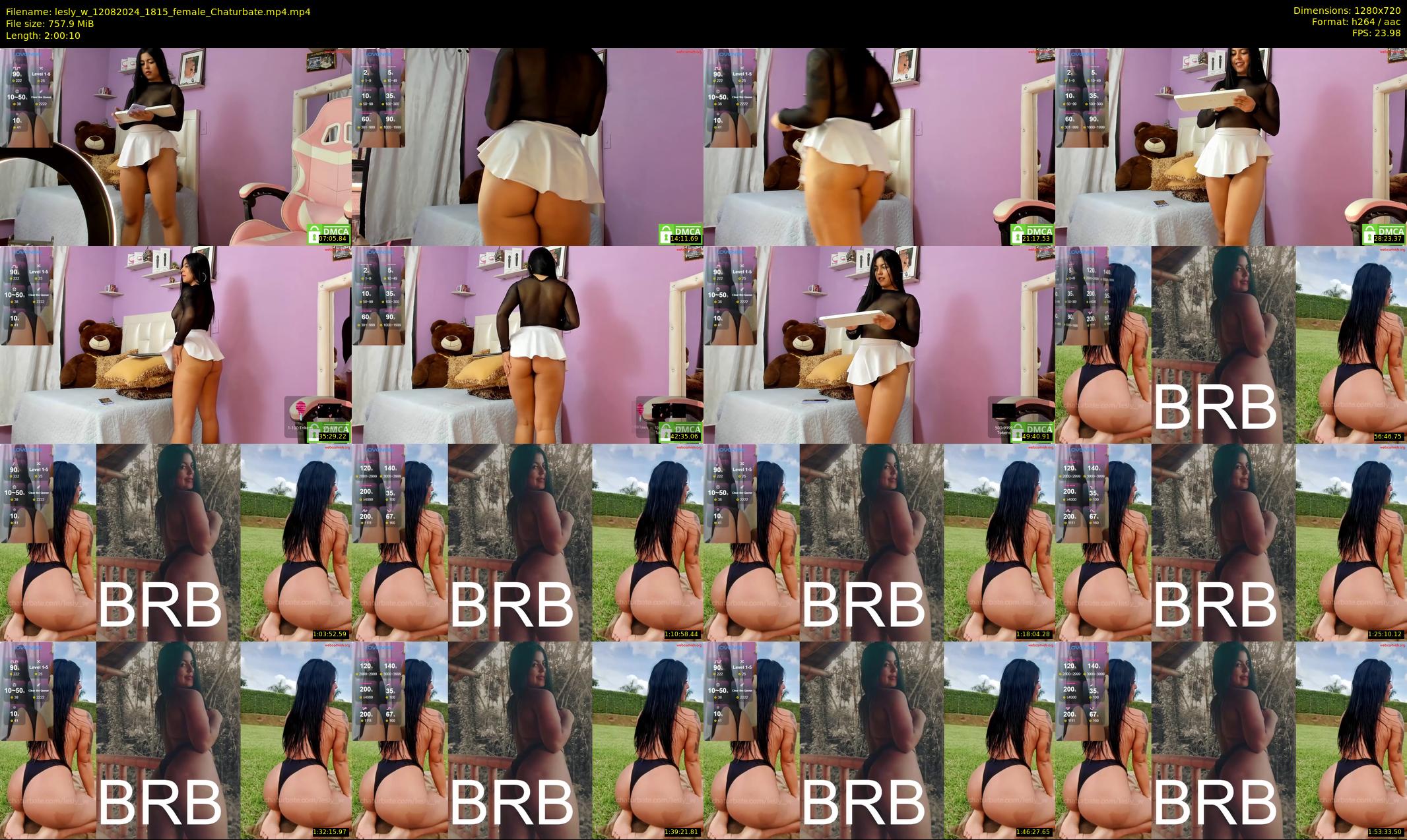 lesly_w — 121 minute Chaturbate female cam show recording, 720p, Aug 12, 2024