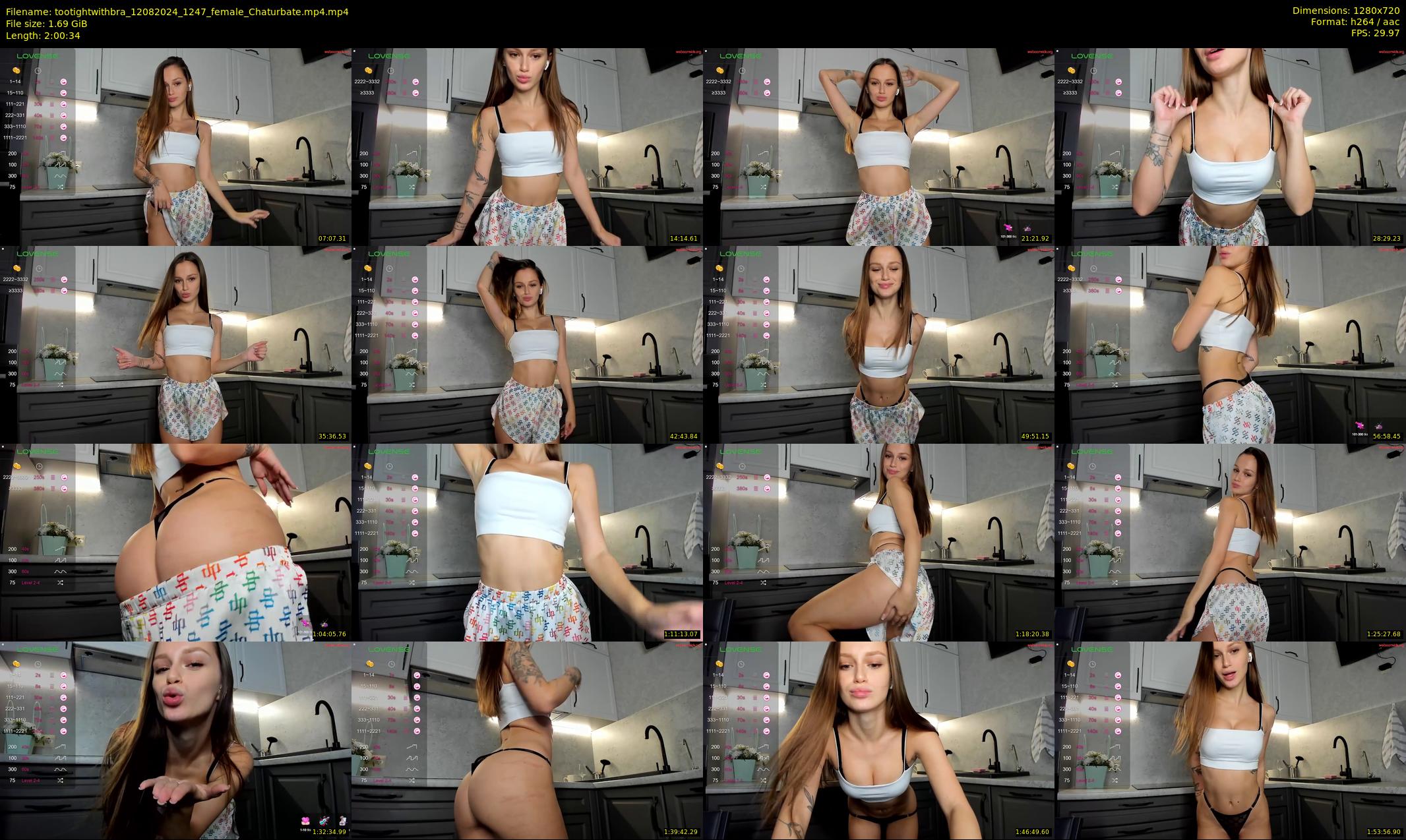 tootightwithbra — 121 minute Chaturbate female cam show recording, 720p, Aug 12, 2024