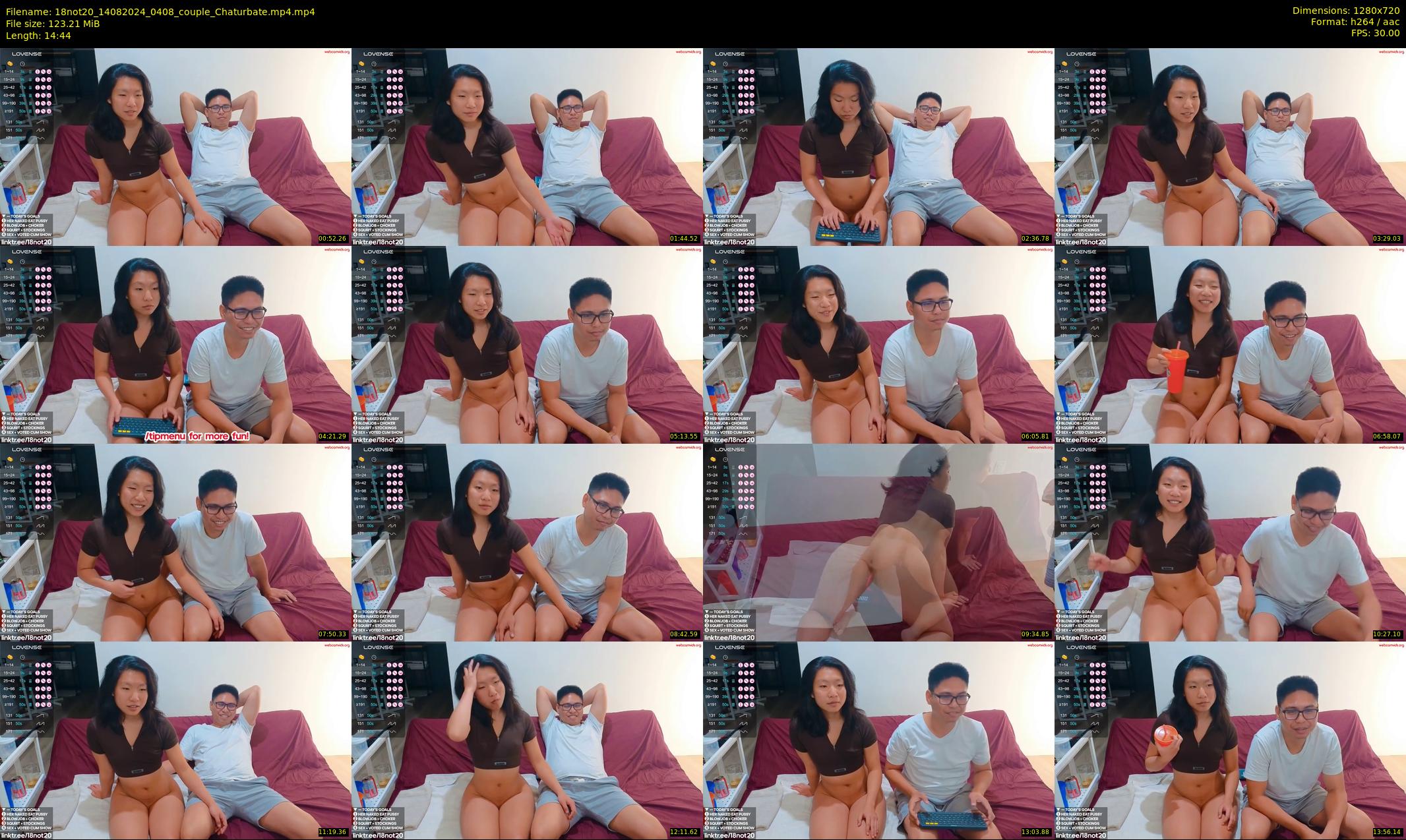 18not20 — 15 minute Chaturbate couple cam show recording, 720p, Aug 14, 2024