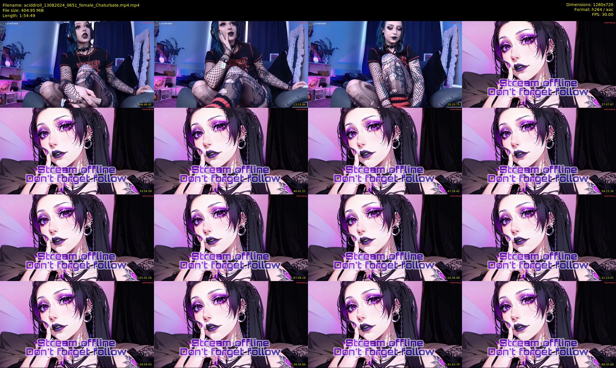 aciddroll — 115 minute Chaturbate female cam show recording, 720p, Aug 13, 2024