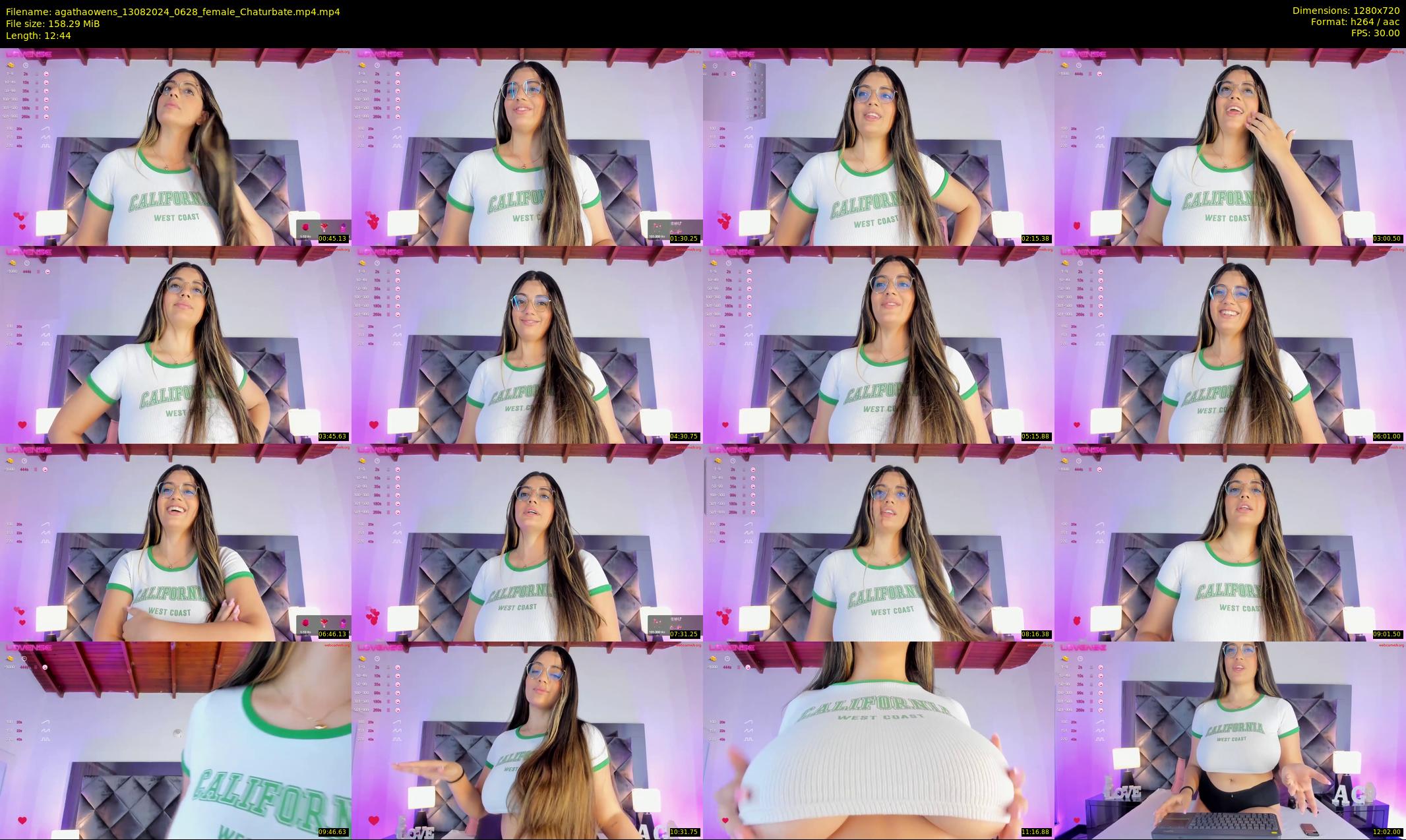 agathaowens — 13 minute Chaturbate female cam show recording, 720p, Aug 13, 2024