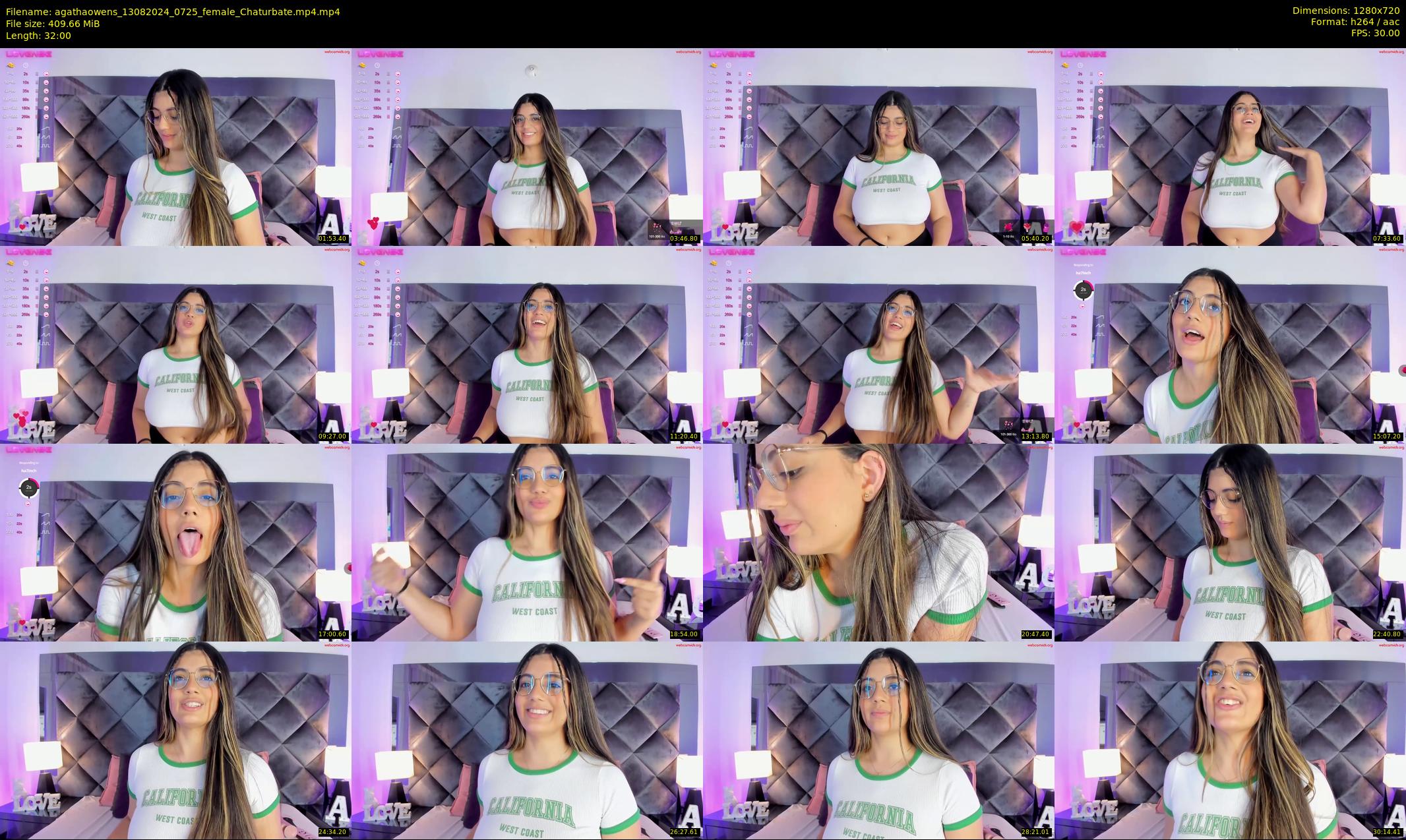 agathaowens — 32 minute Chaturbate female cam show recording, 720p, Aug 13, 2024