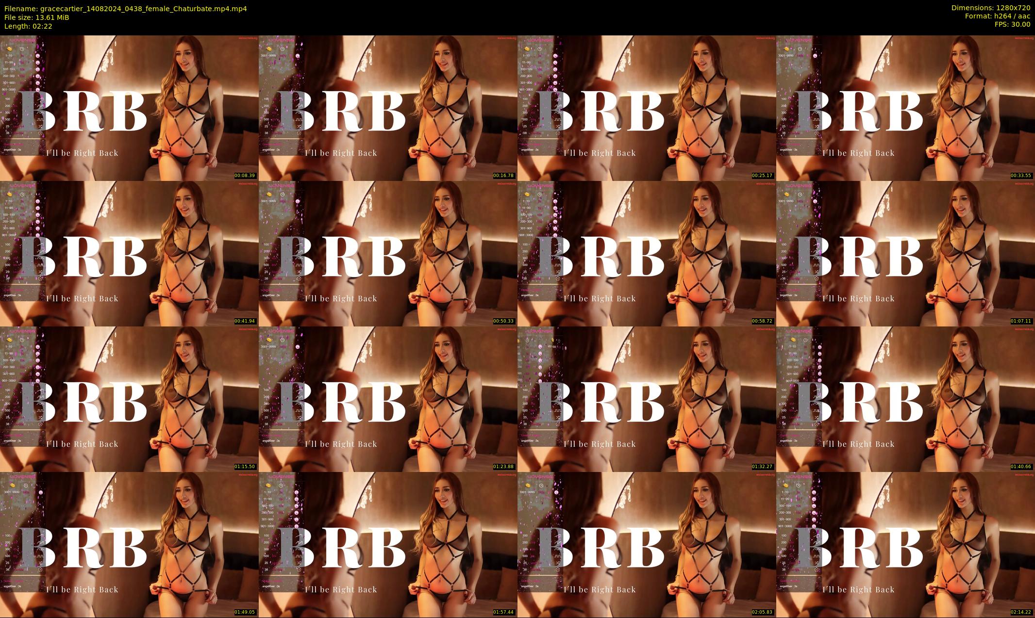 gracecartier — 3 minute Chaturbate female cam show recording, 720p, Aug 14, 2024