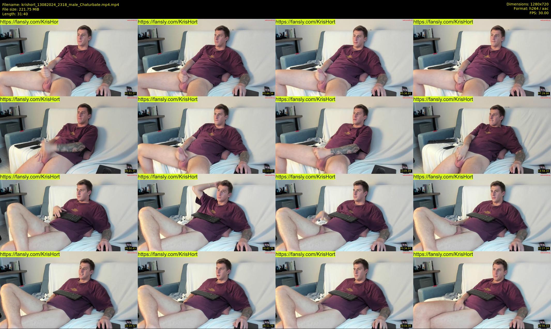 krishort — 32 minute Chaturbate male cam show recording, 720p, Aug 13, 2024