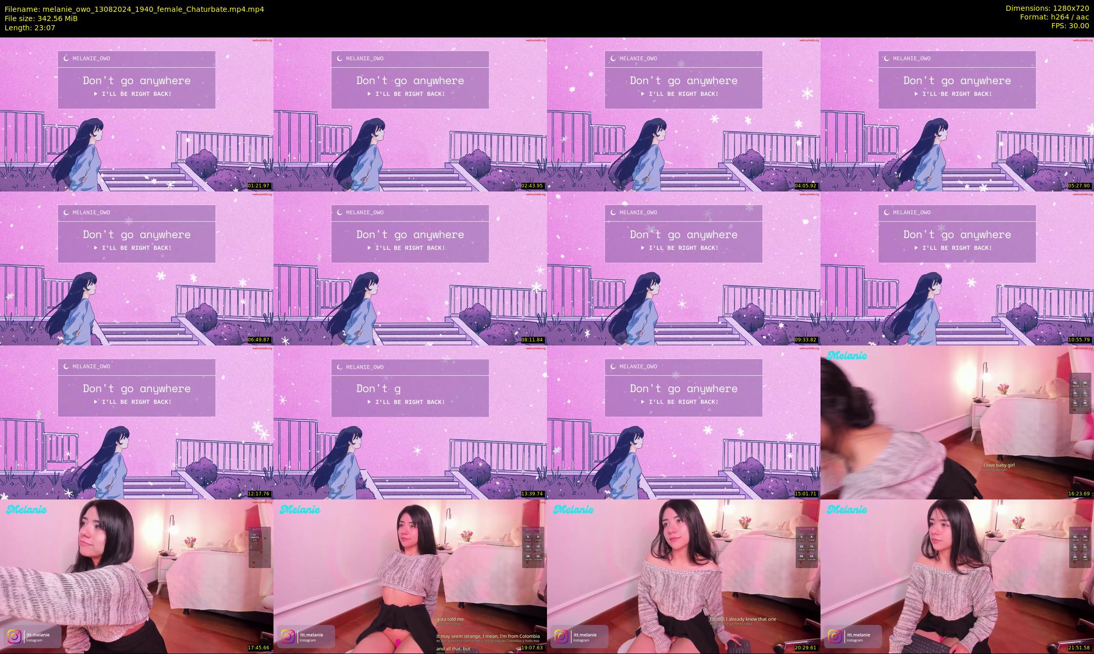 melanie_owo — 24 minute Chaturbate female cam show recording, 720p, Aug 13, 2024
