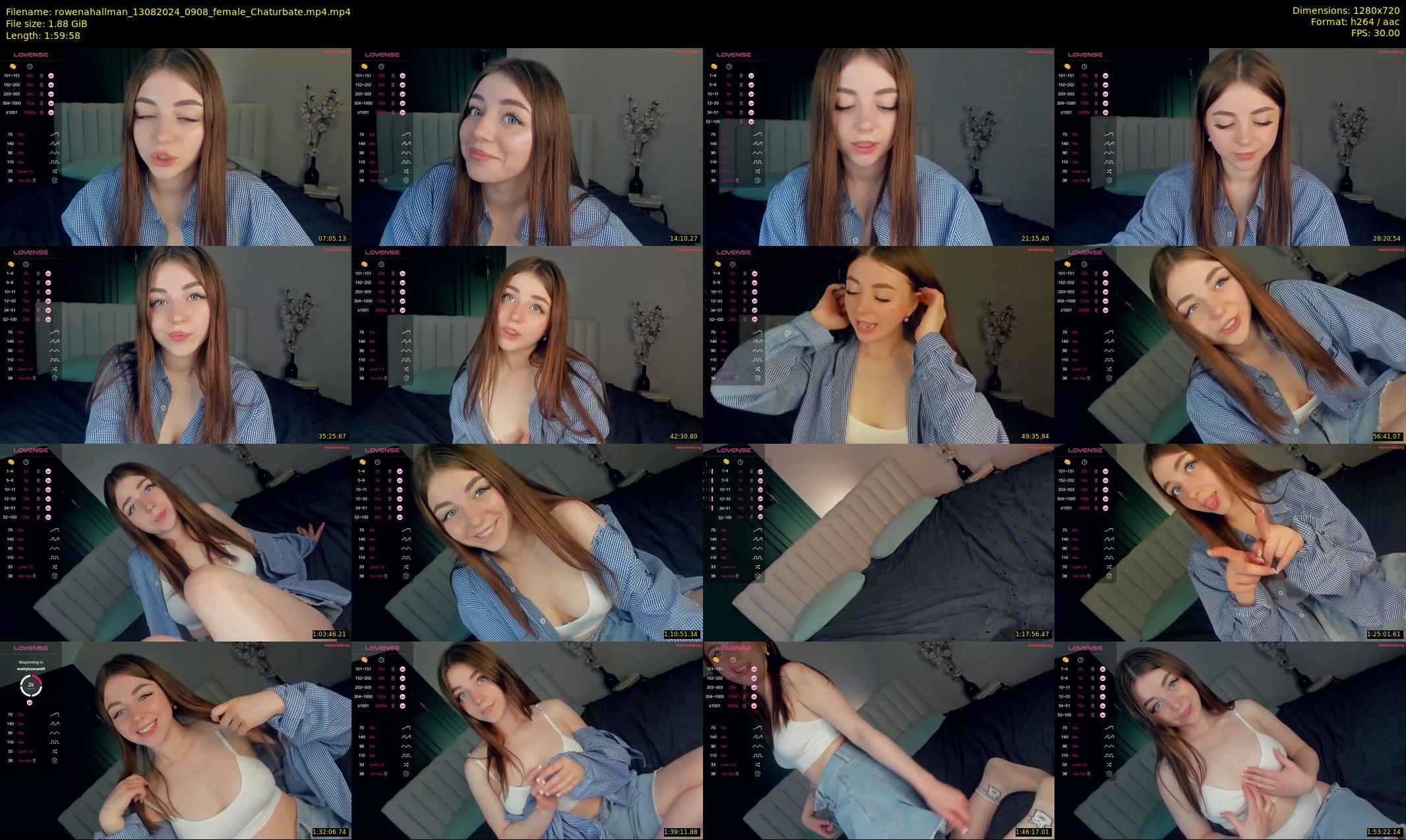 rowenahallman — 120 minute Chaturbate female cam show recording, 720p, Aug 13, 2024
