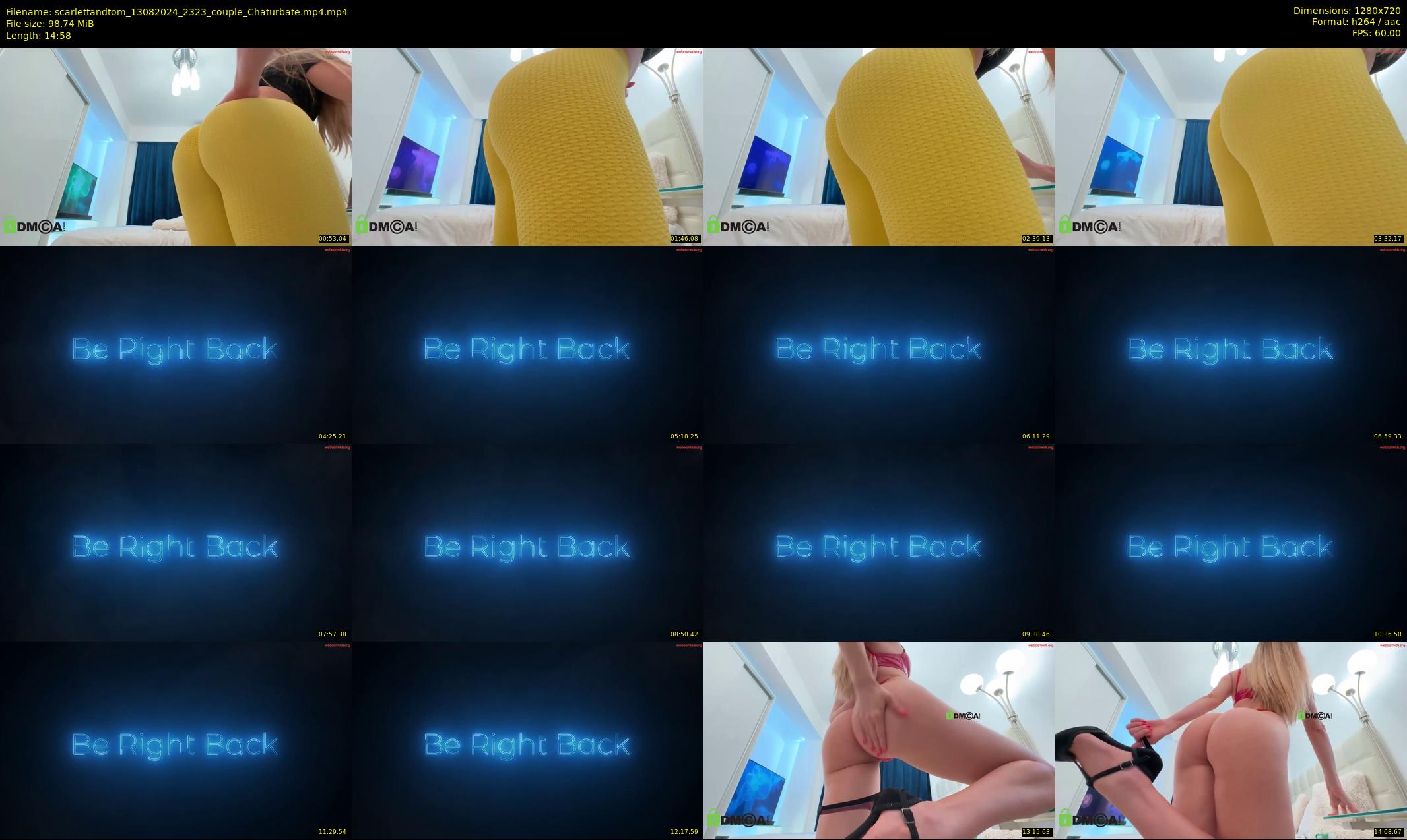 scarlettandtom — 15 minute Chaturbate couple cam show recording, 720p, Aug 13, 2024