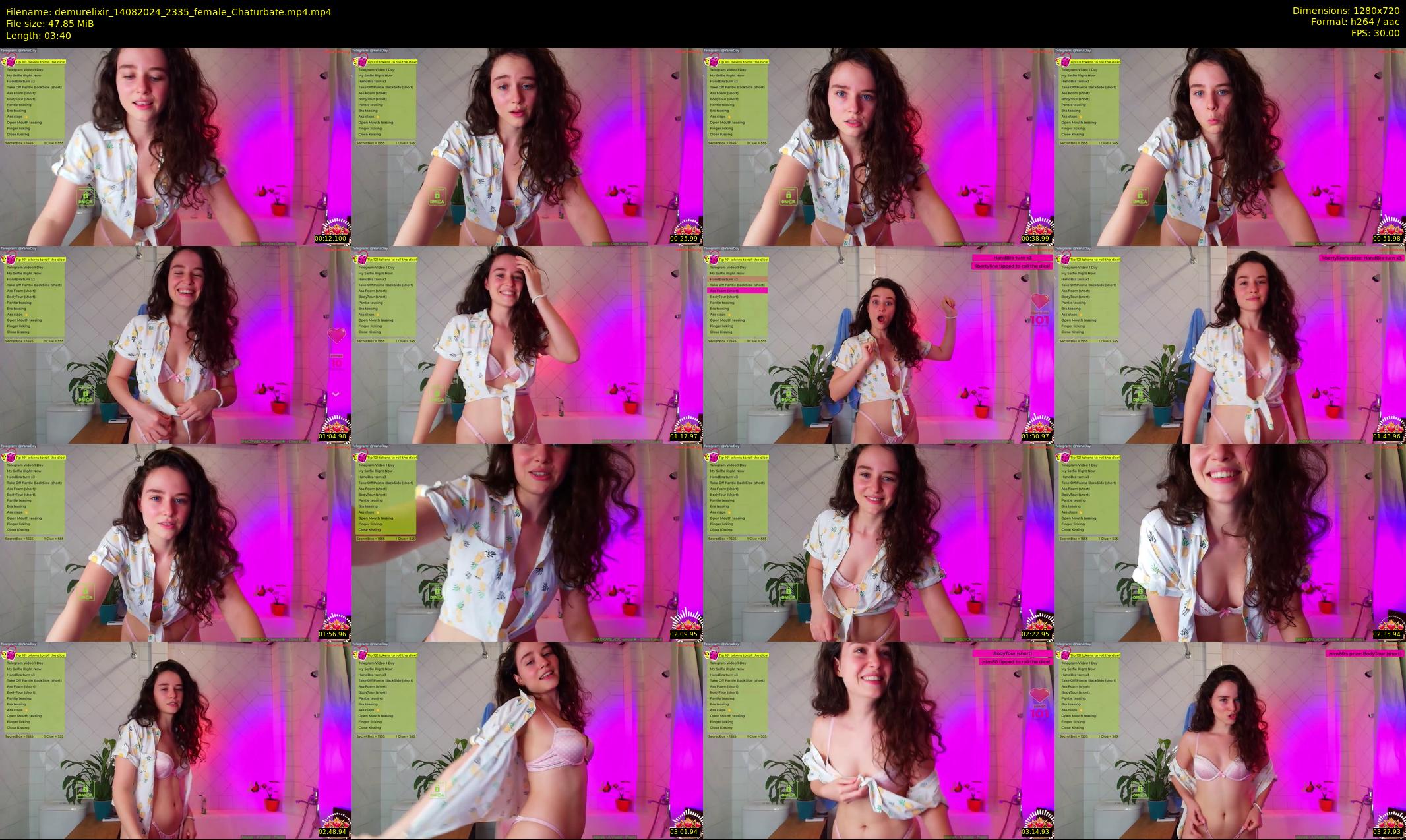 demurelixir — 4 minute Chaturbate female cam show recording, 720p, Aug 14, 2024