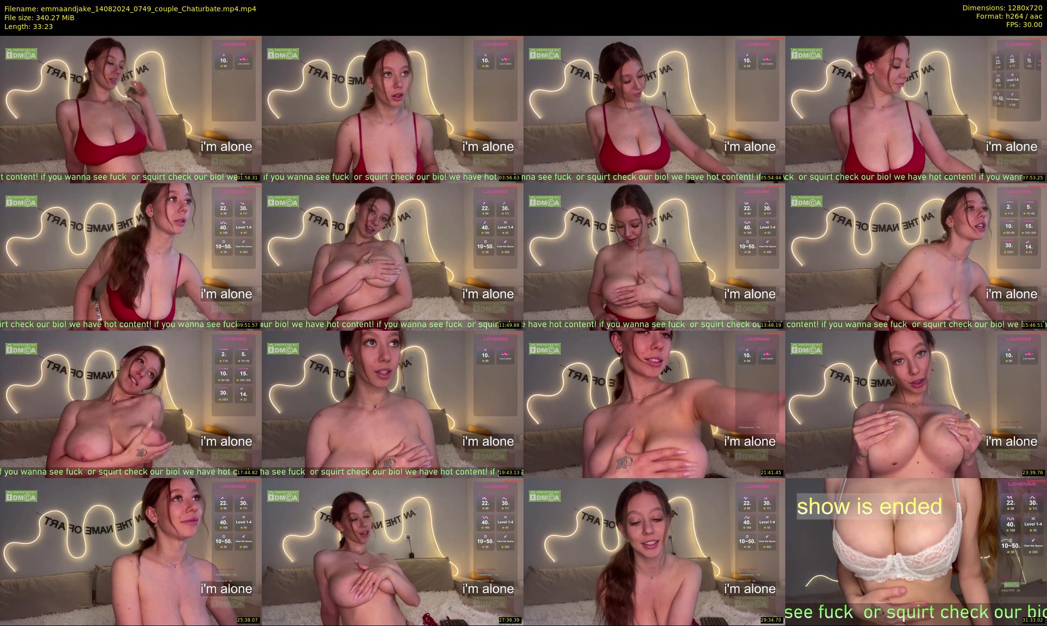 emmaandjake — 34 minute Chaturbate couple cam show recording, 720p, Aug 14, 2024