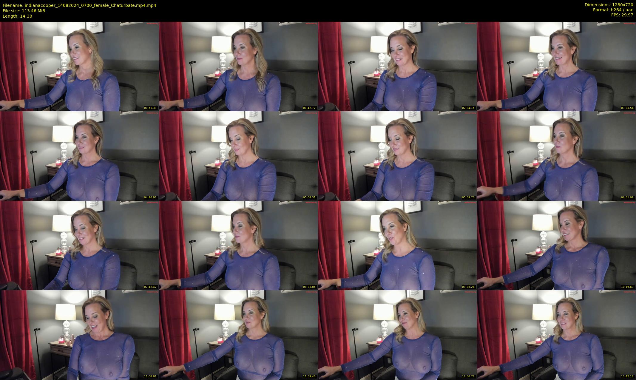 indianacooper — 15 minute Chaturbate female cam show recording, 720p, Aug 14, 2024
