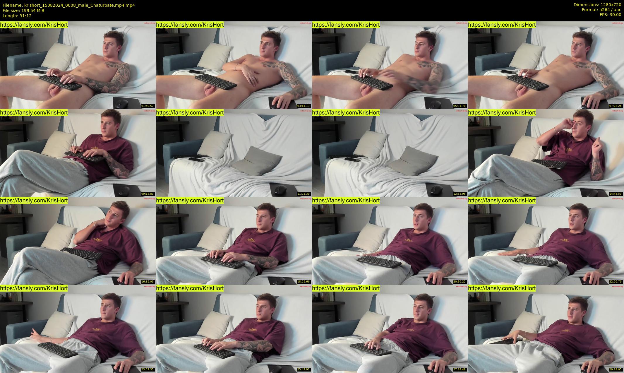 krishort — 32 minute Chaturbate male cam show recording, 720p, Aug 15, 2024