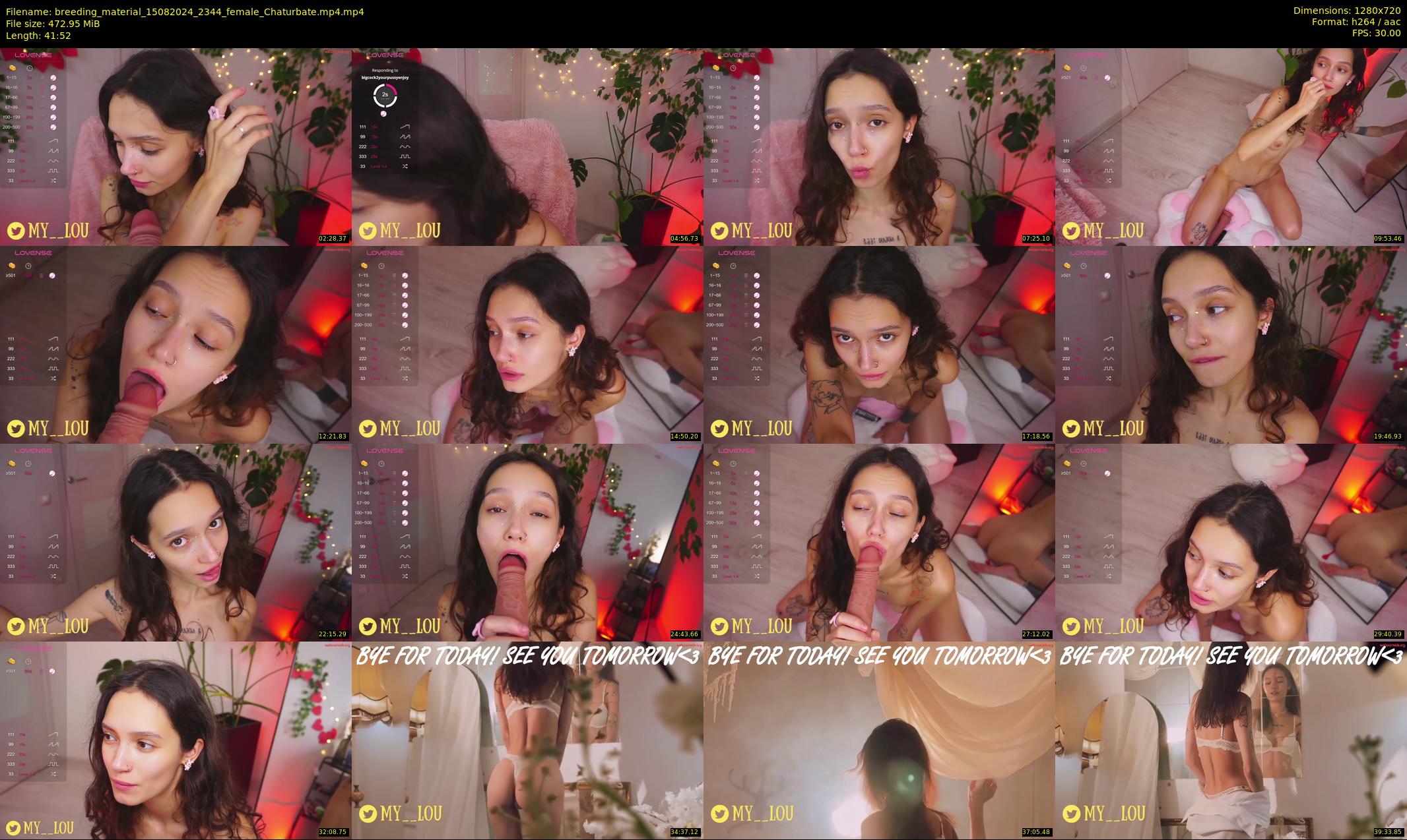 breeding_material — 42 minute Chaturbate female cam show recording, 720p, Aug 15, 2024