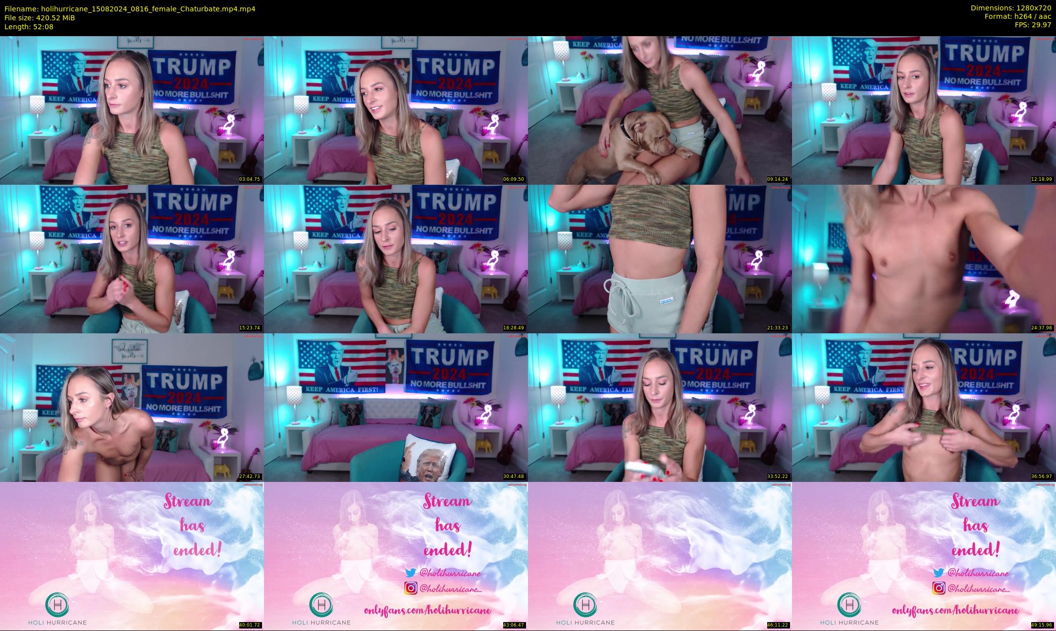 holihurricane — 53 minute Chaturbate female cam show recording, 720p, Aug 15, 2024