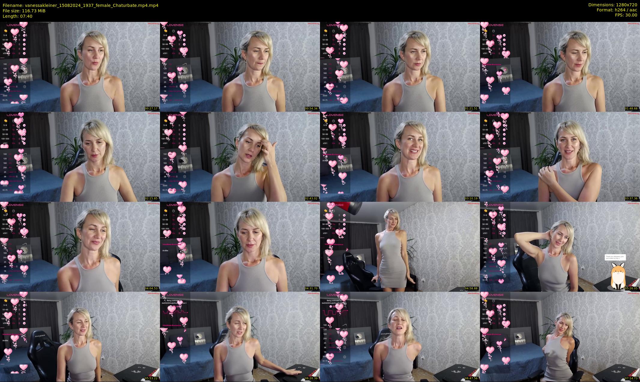 vanessakleiner — 8 minute Chaturbate female cam show recording, 720p, Aug 15, 2024