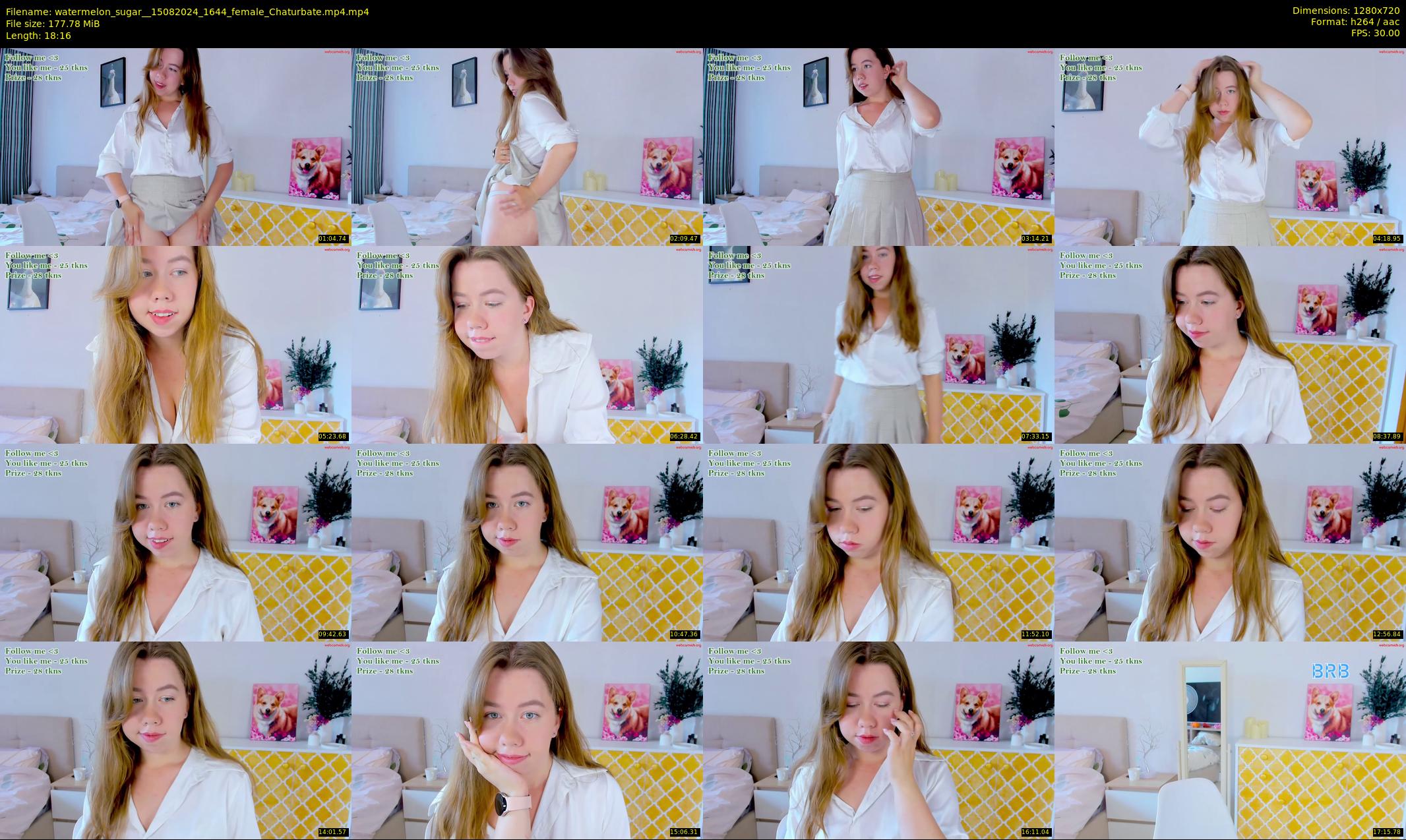 watermelon_sugar_ — 19 minute Chaturbate female cam show recording, 720p, Aug 15, 2024