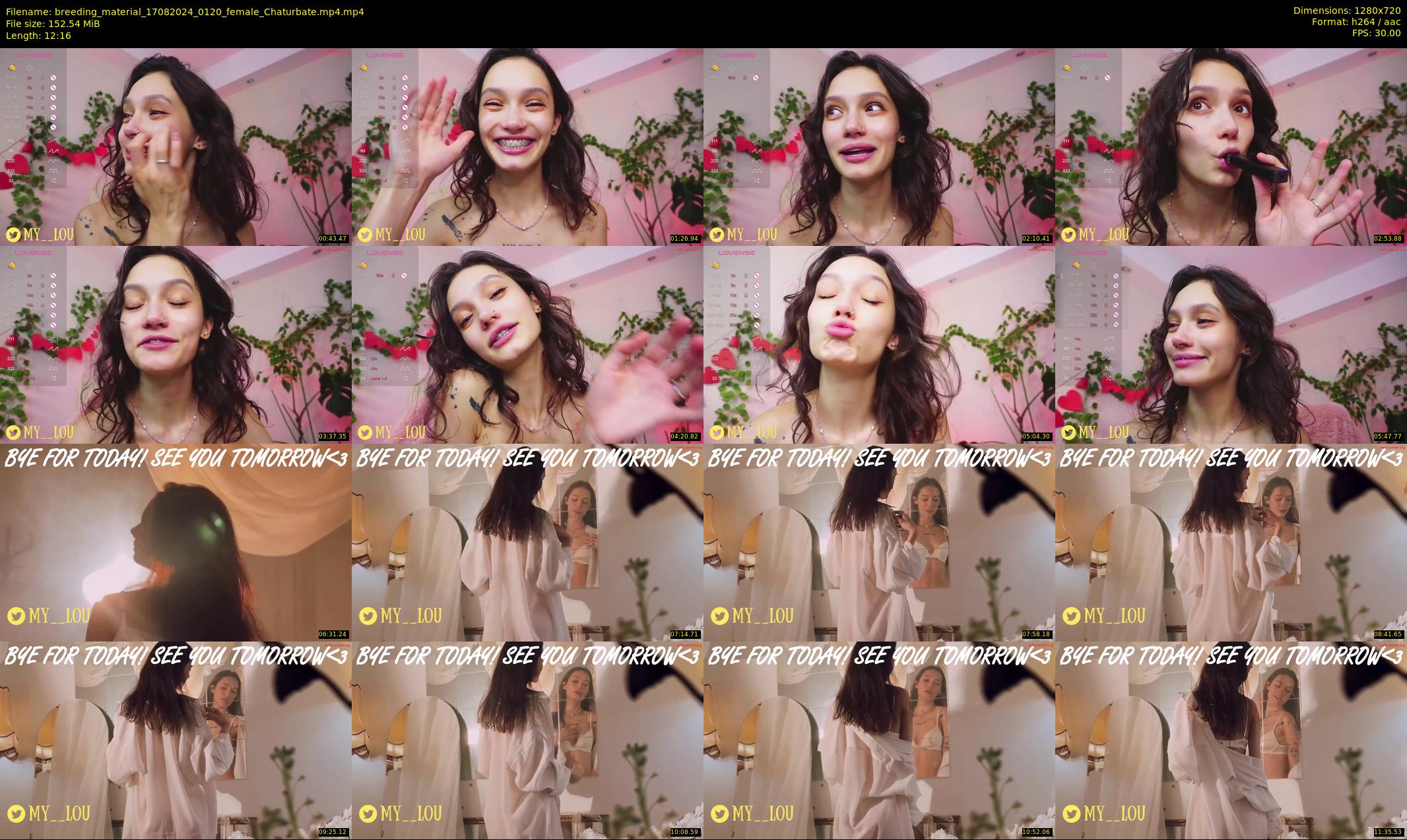 breeding_material — 13 minute Chaturbate female cam show recording, 720p, Aug 17, 2024